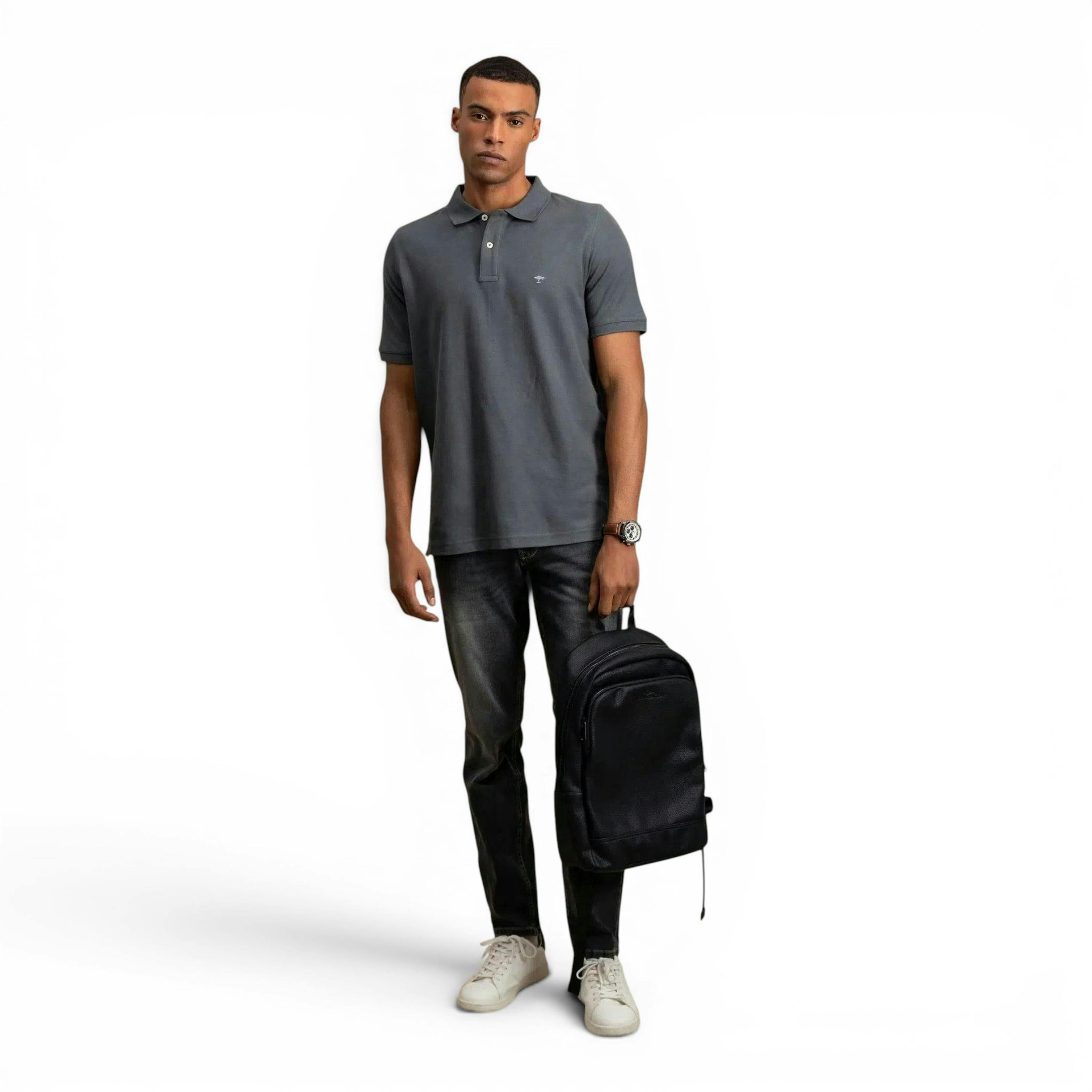 Premium Cotton Polo Shirt Asphalt , view 5 of 5