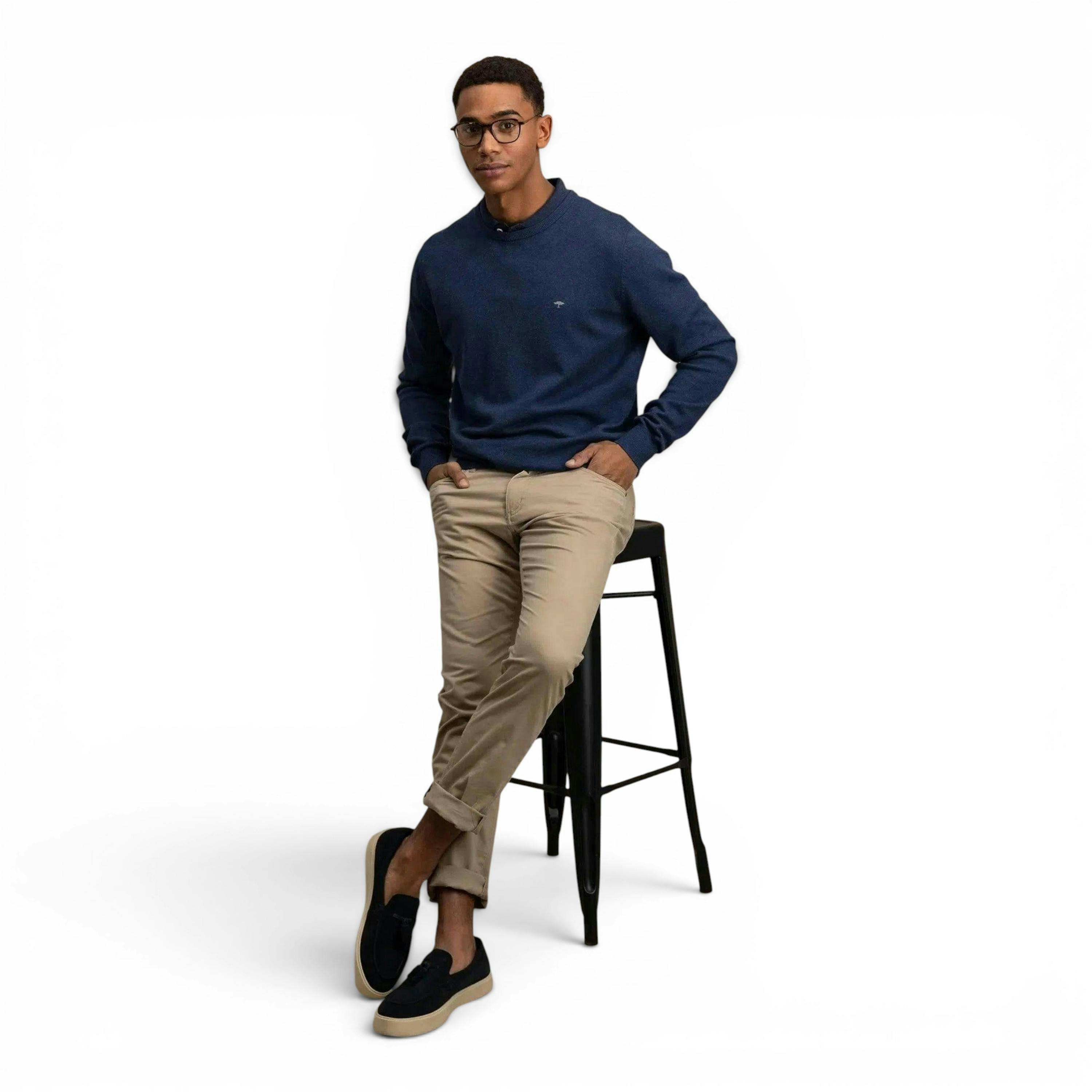 Superfine Cotton Crewneck Knit Night , view 5 of 5