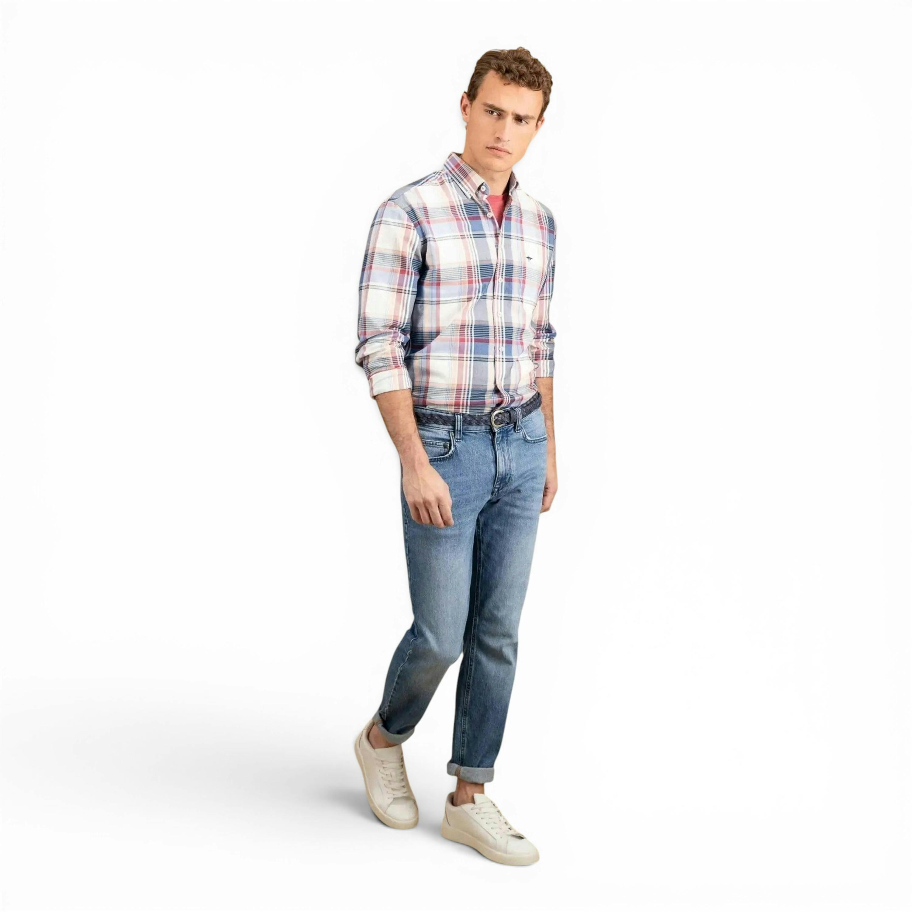 Multicoloured Washed Oxford B.D. Shirt Berry , view 4 of 4