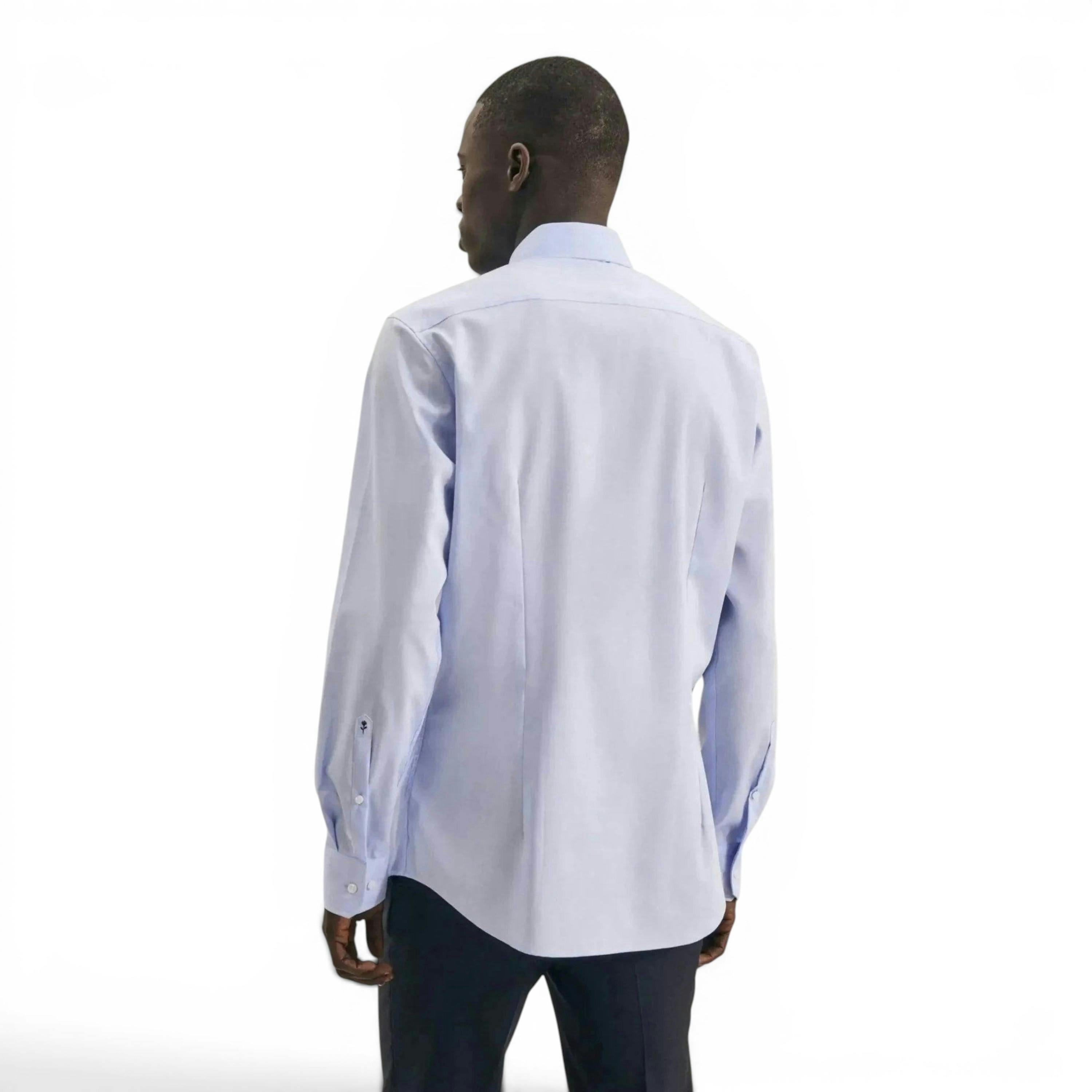Seidensticker Shaped Fit No Iron Kent Collar Business Shirt Light Blue , view 2 of 6