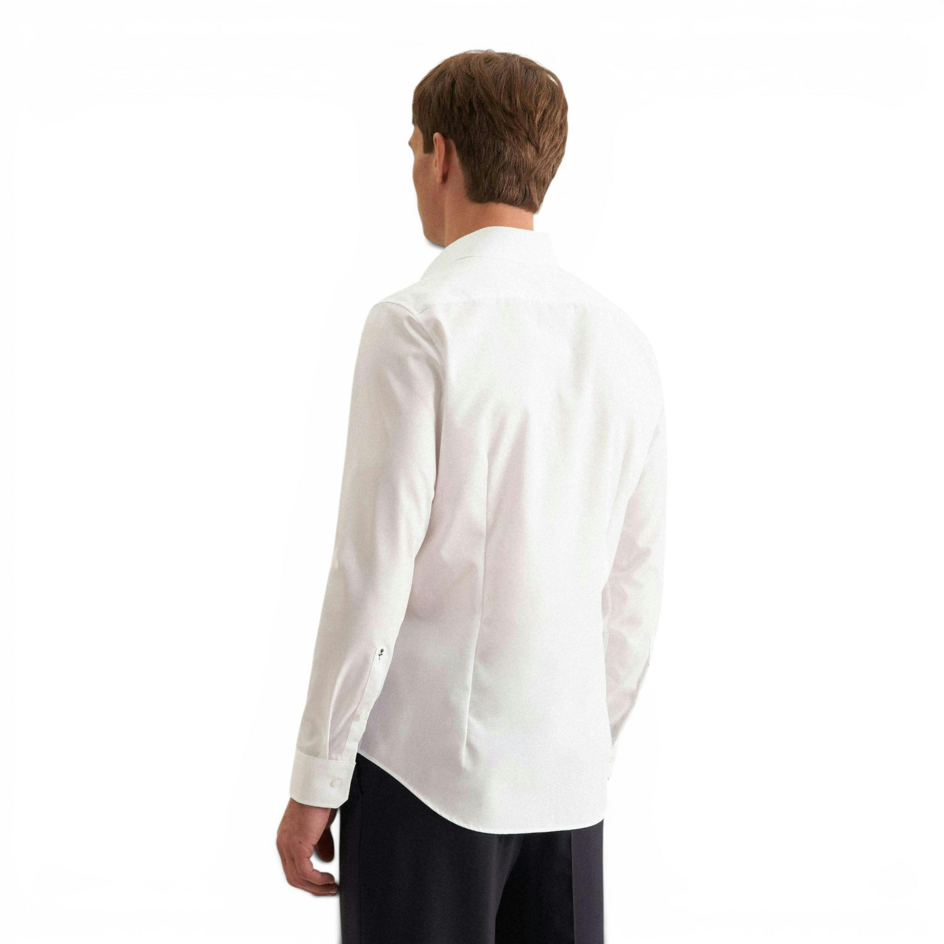 Shaped Fit No Iron Kent Collar Business Shirt White , view 2 of 6