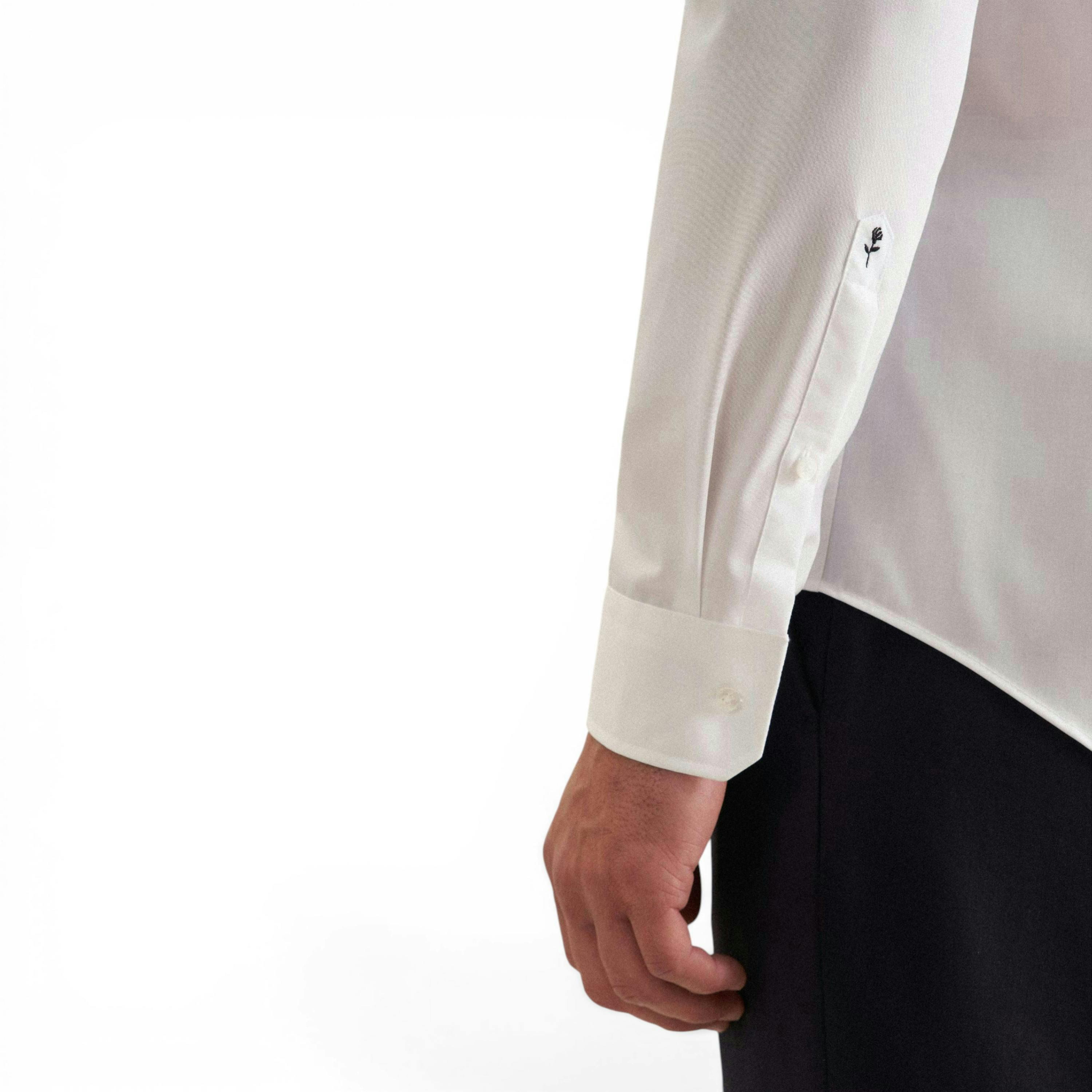 Shaped Fit No Iron Kent Collar Business Shirt White , view 4 of 6