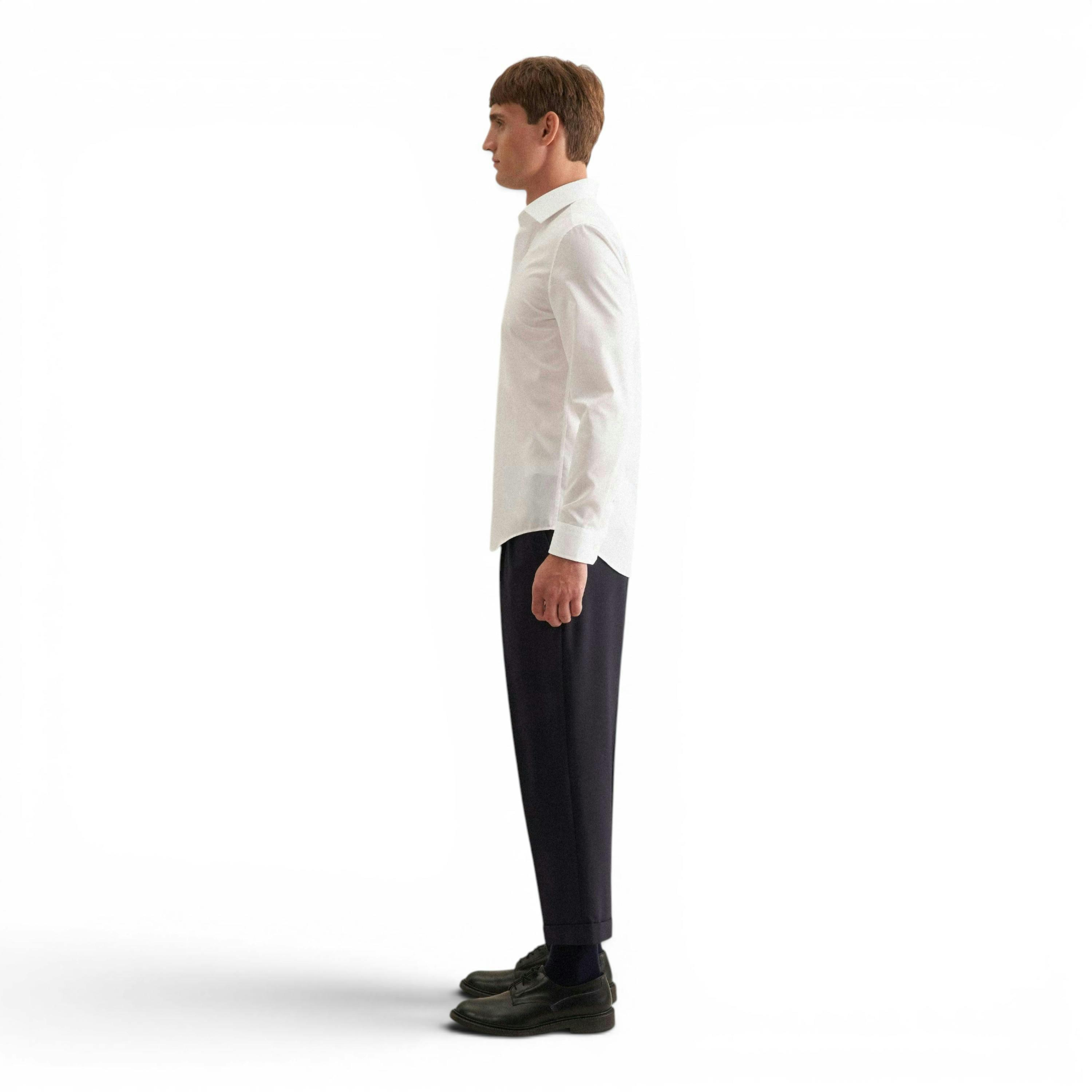 Shaped Fit No Iron Kent Collar Business Shirt White , view 6 of 6