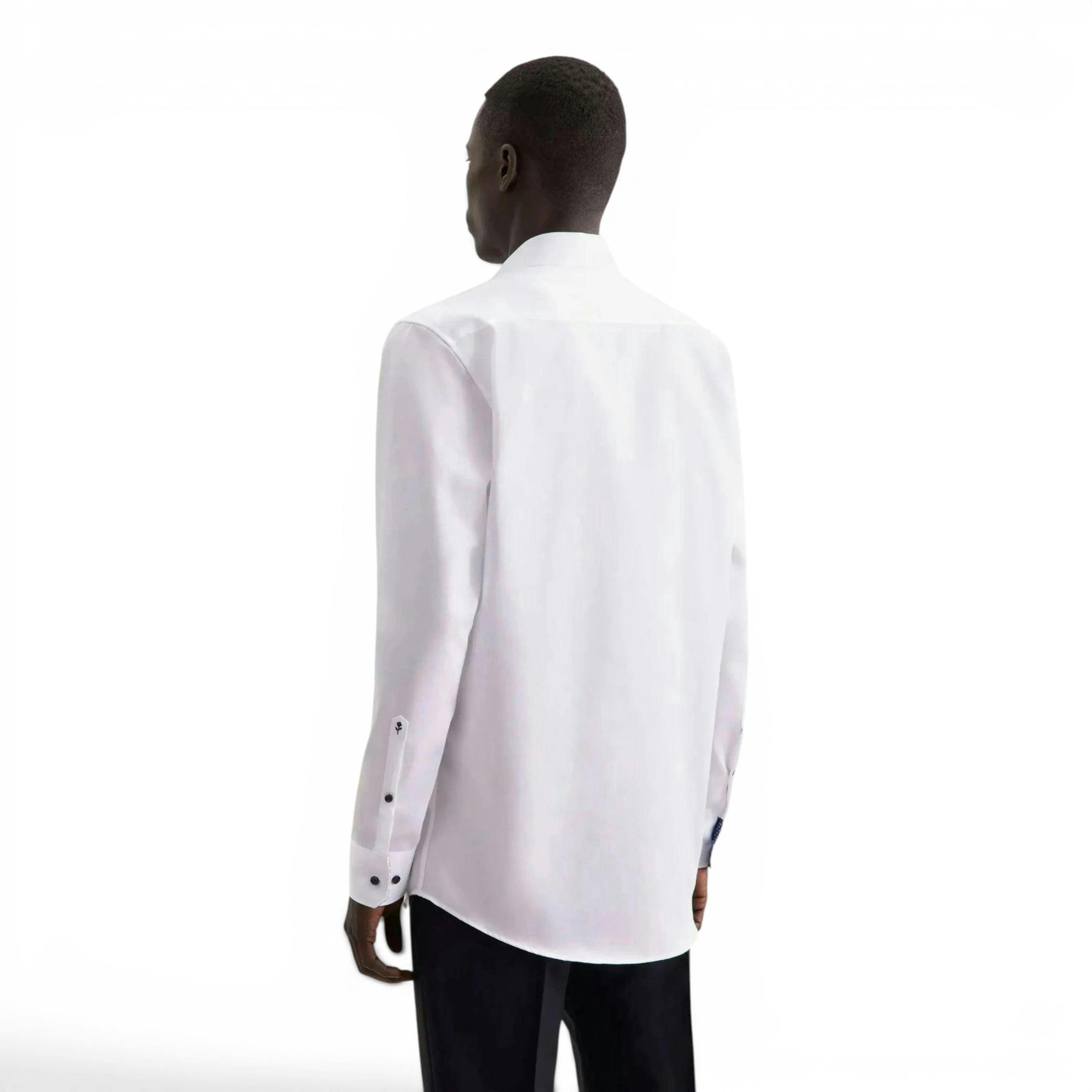 Regular Fit No Iron Contrast Kent Collar Business Shirt White , view 2 of 6