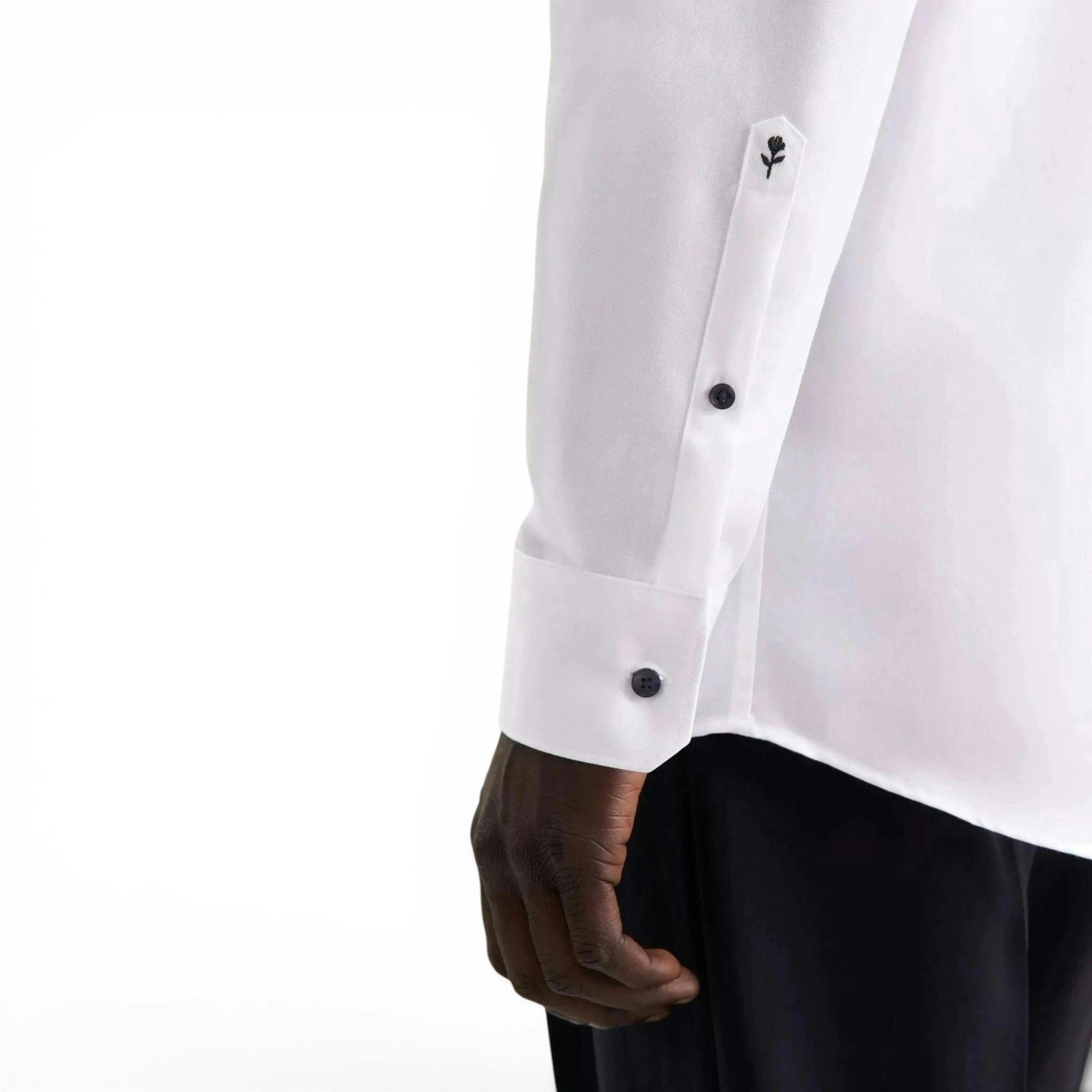 Regular Fit No Iron Contrast Kent Collar Business Shirt White , view 4 of 6