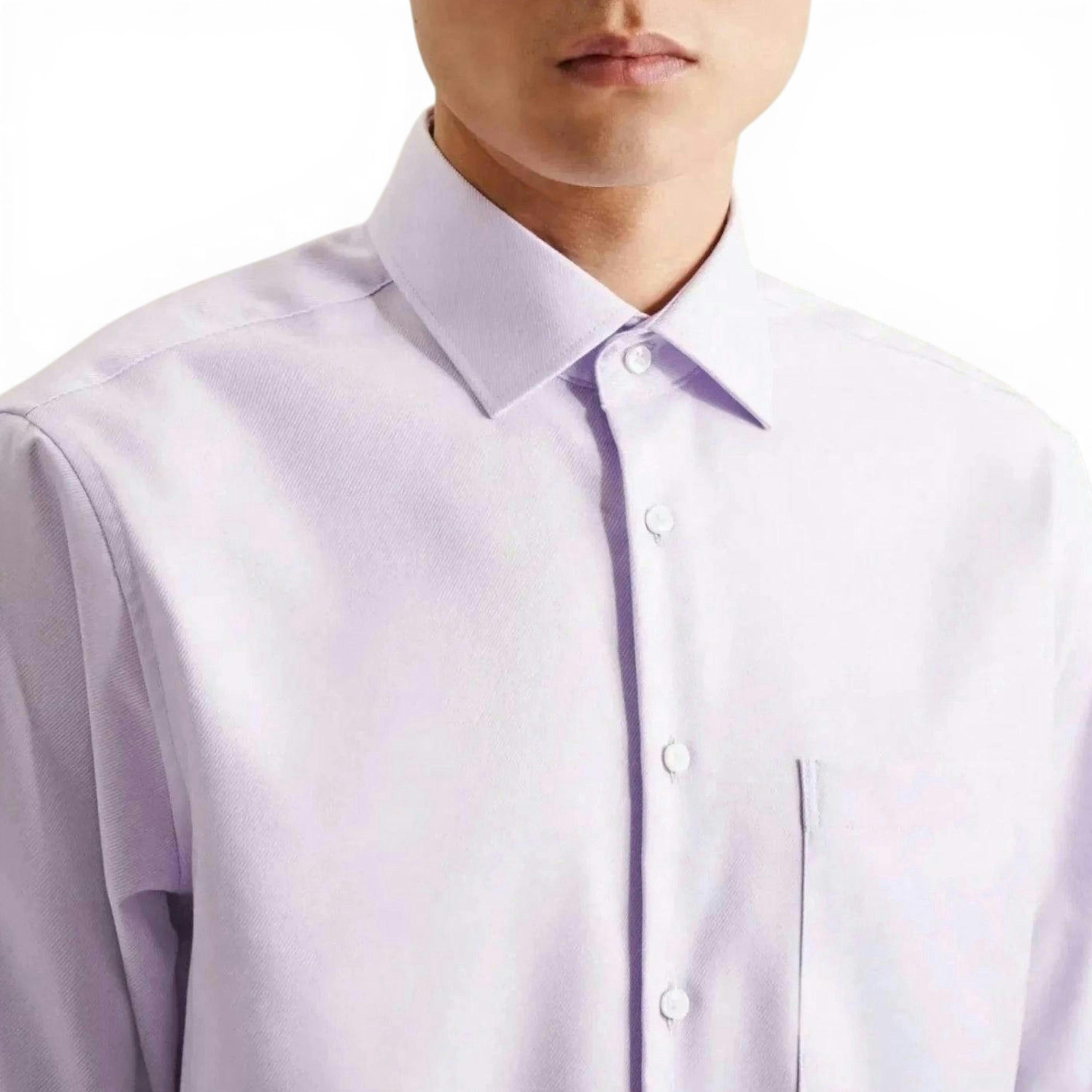 Seidensticker Regular Fit No Iron Kent Collar Business Shirt Light Purple , view 3 of 6
