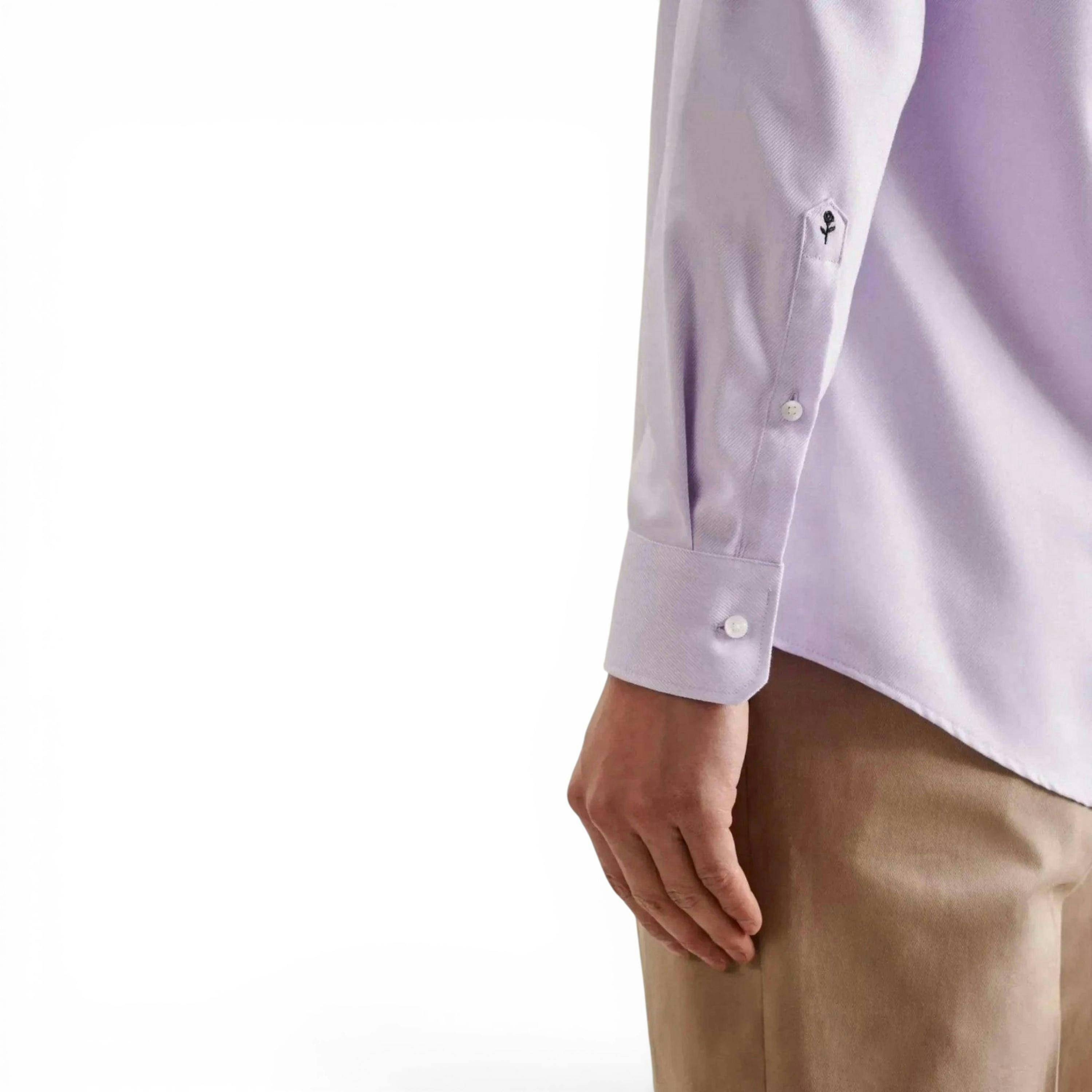 Seidensticker Regular Fit No Iron Kent Collar Business Shirt Light Purple , view 4 of 6