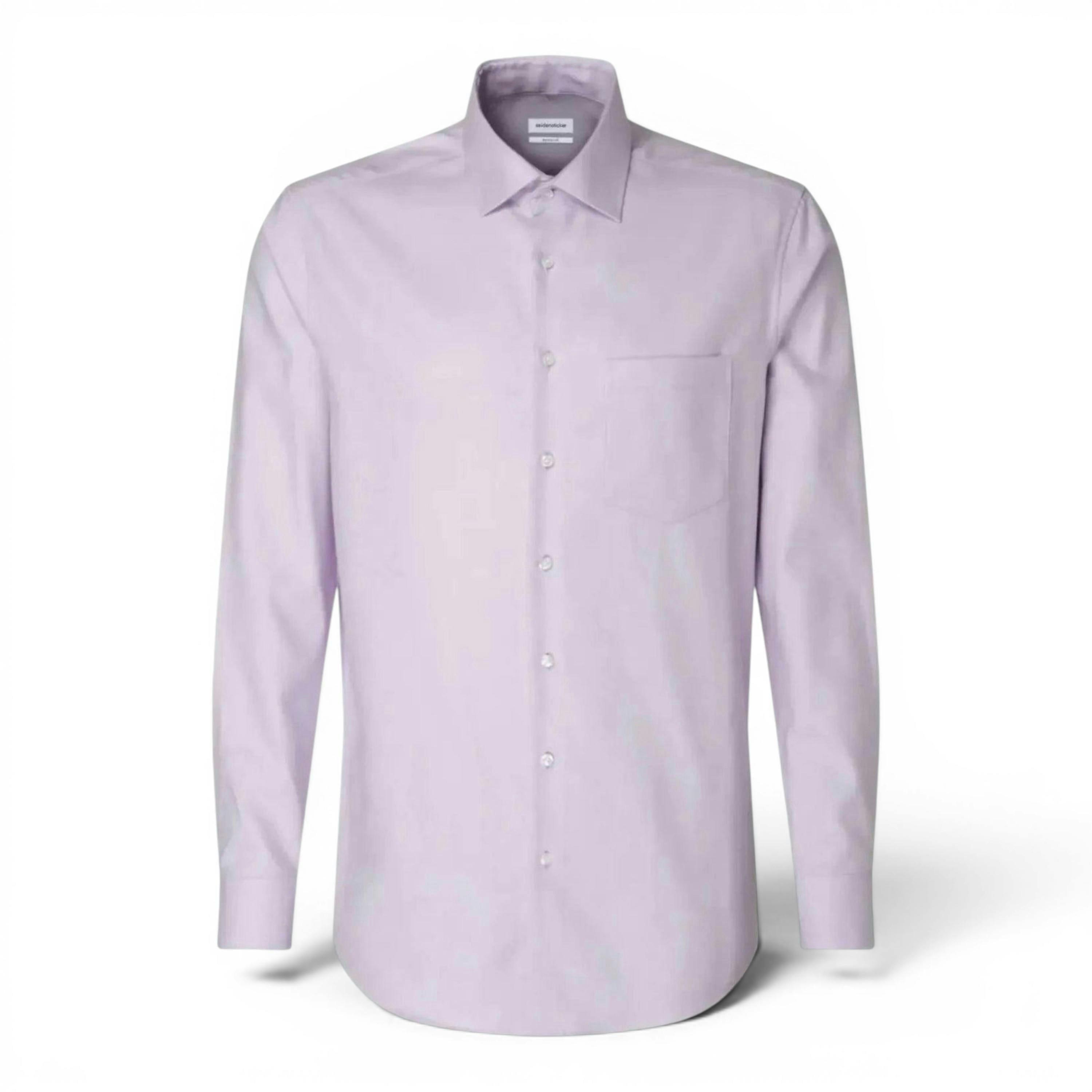 Seidensticker Regular Fit No Iron Kent Collar Business Shirt Light Purple , view 5 of 6