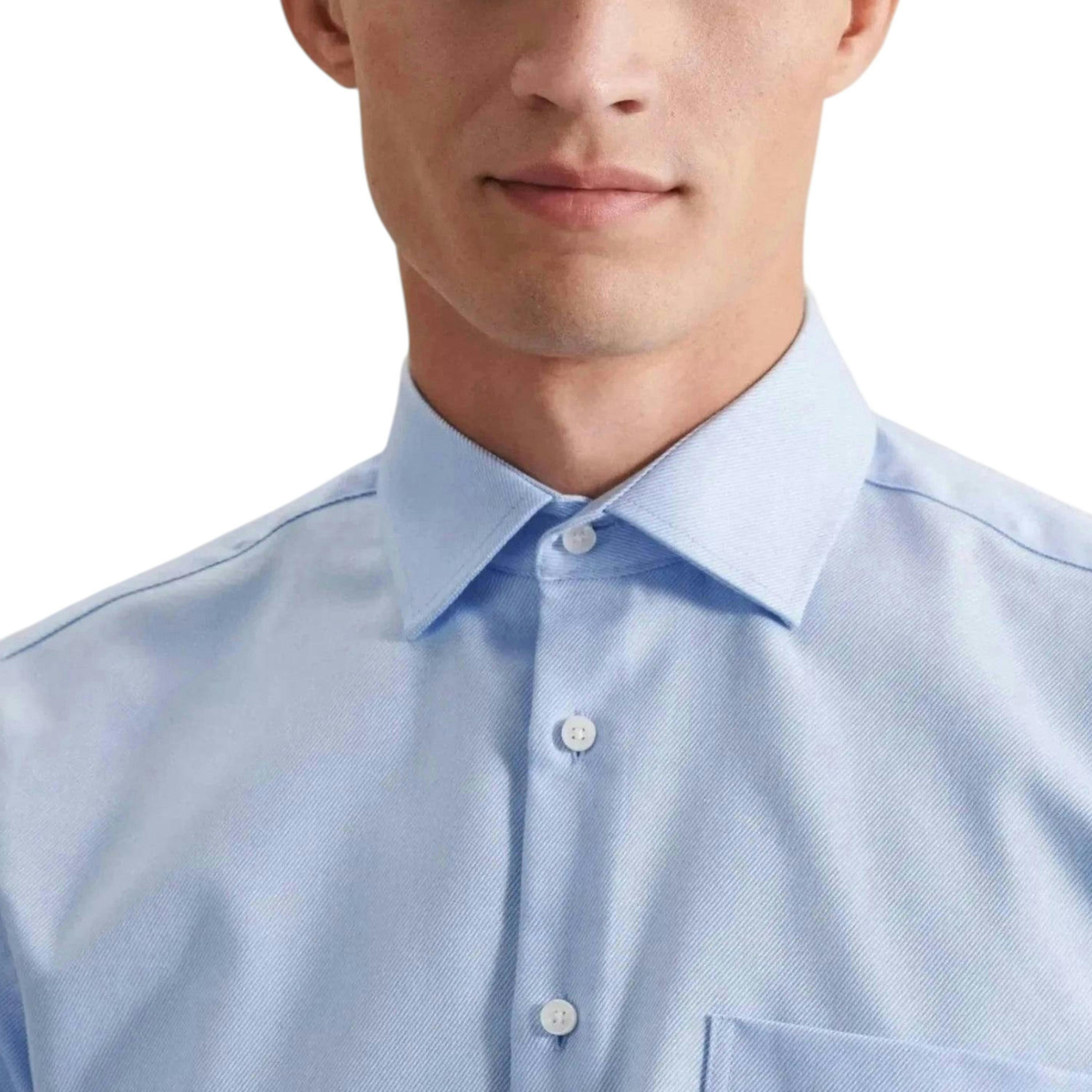 Seidensticker Regular Fit No Iron Kent Collar Business Shirt Light Blue , view 3 of 6