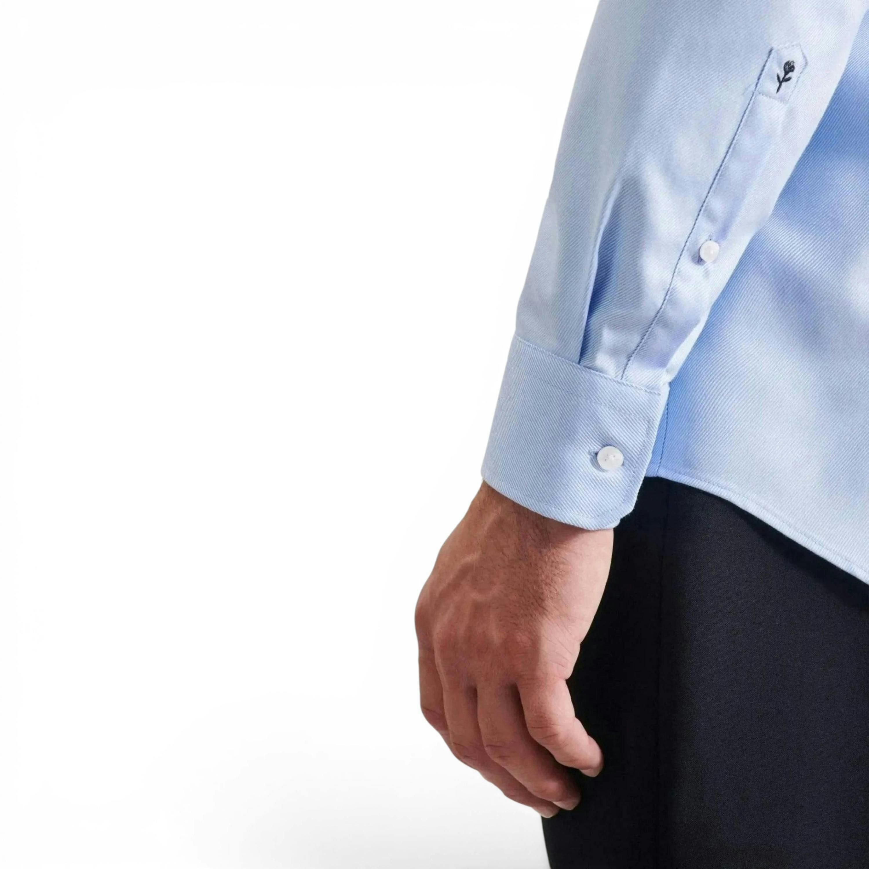 Seidensticker Regular Fit No Iron Kent Collar Business Shirt Light Blue , view 5 of 6