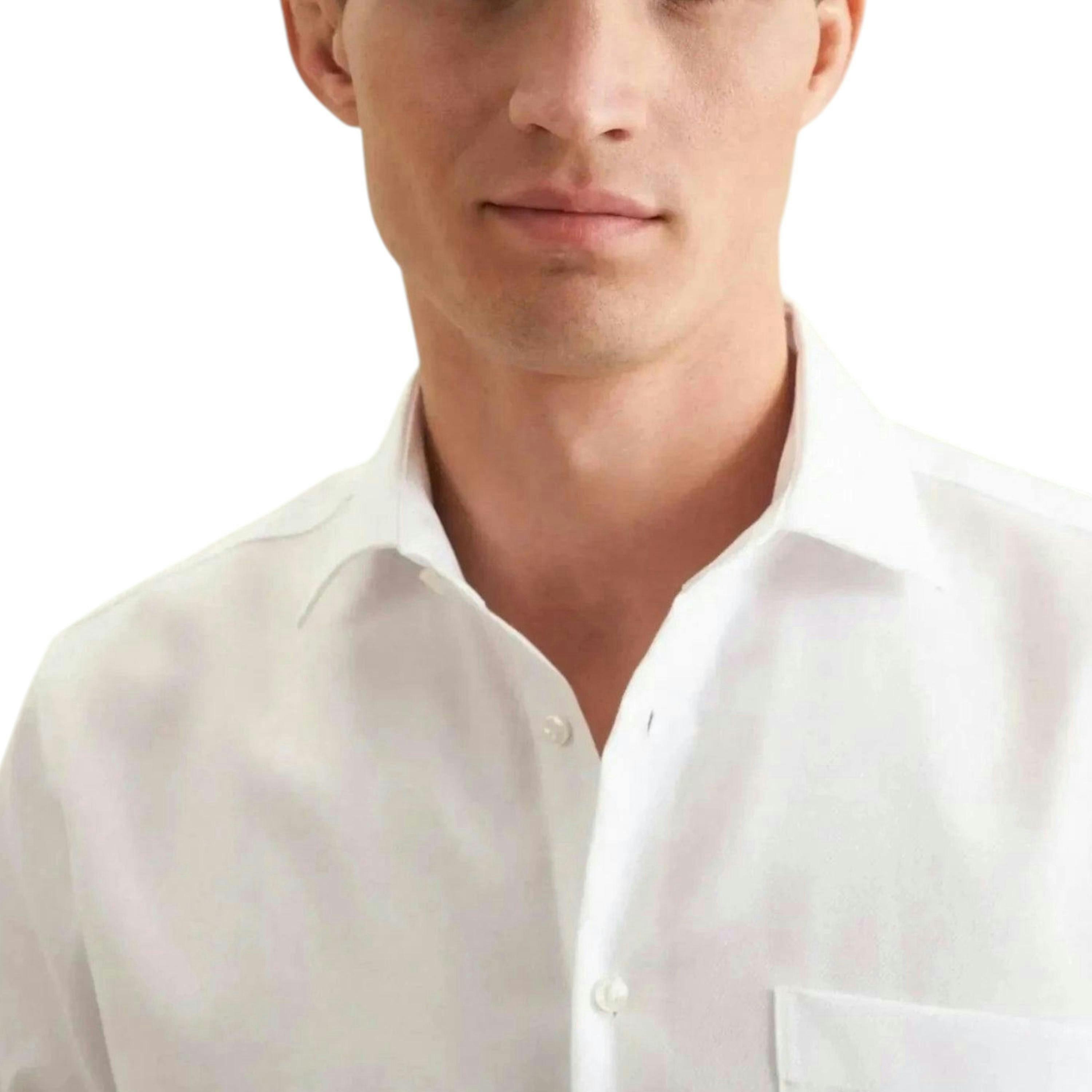 Seidensticker Regular Fit No Iron Kent Collar Business Shirt White , view 3 of 6