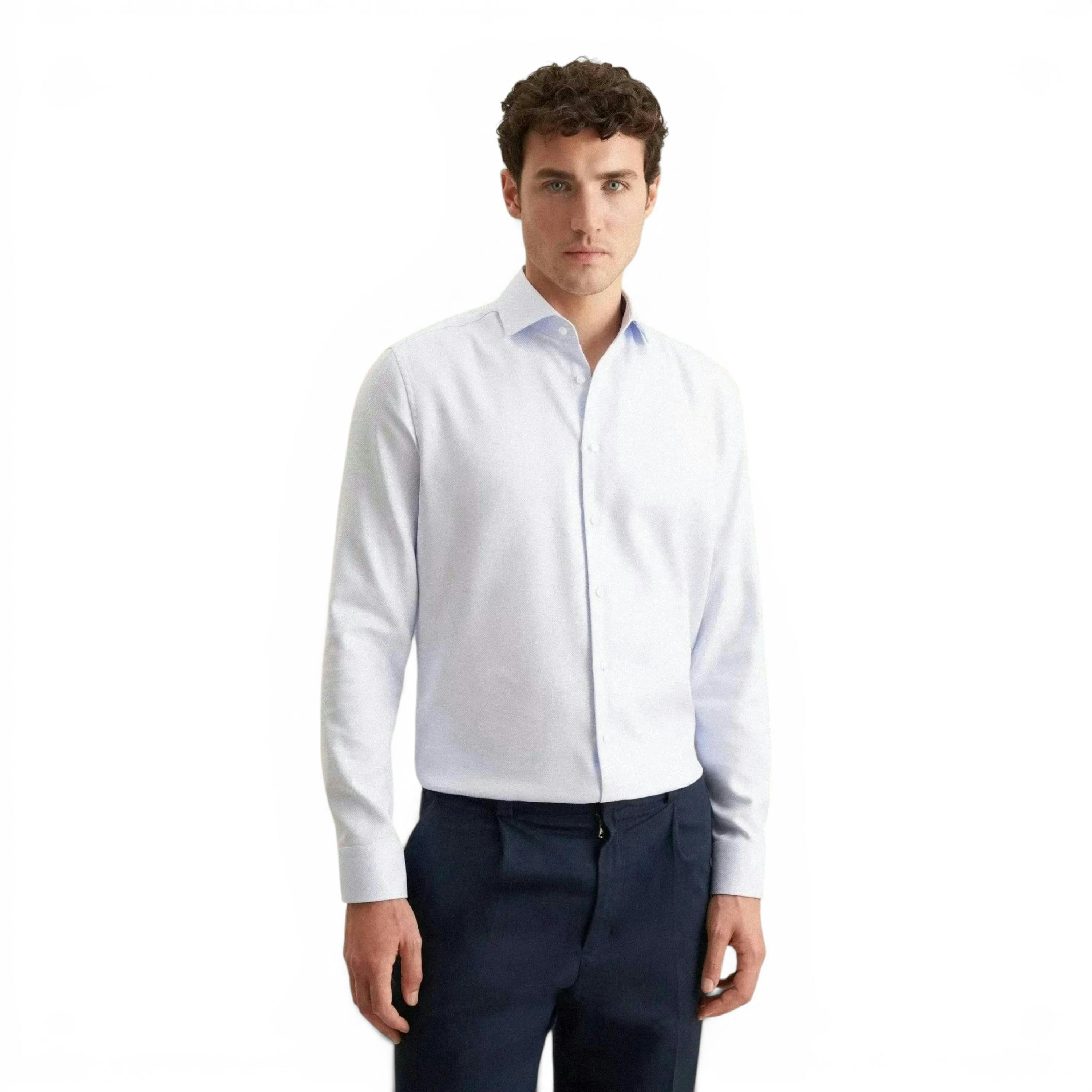 Regular Fit No Iron Spread Kent Structured Business Shirt Light Blue , view 1 of 6