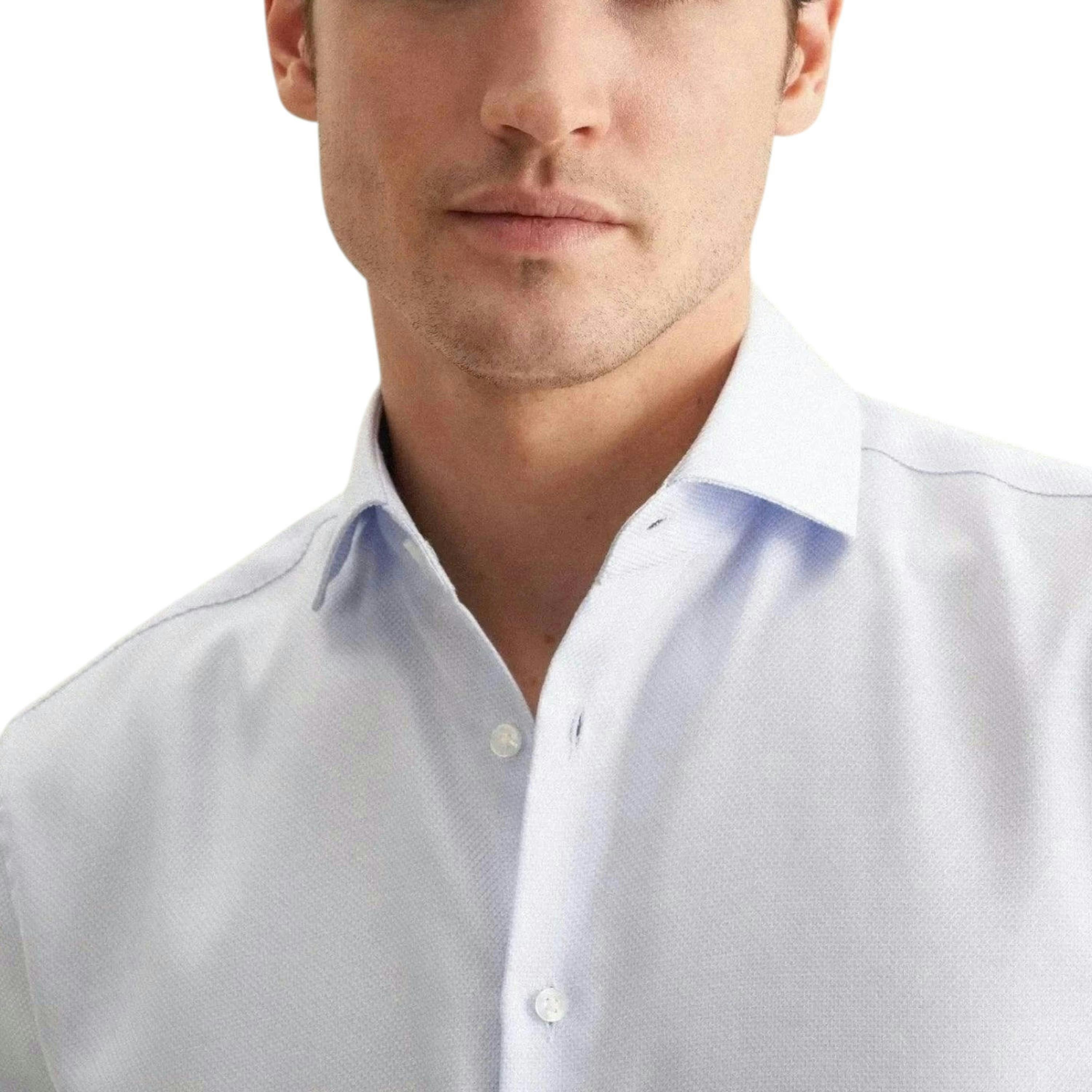 Regular Fit No Iron Spread Kent Structured Business Shirt Light Blue , view 3 of 6