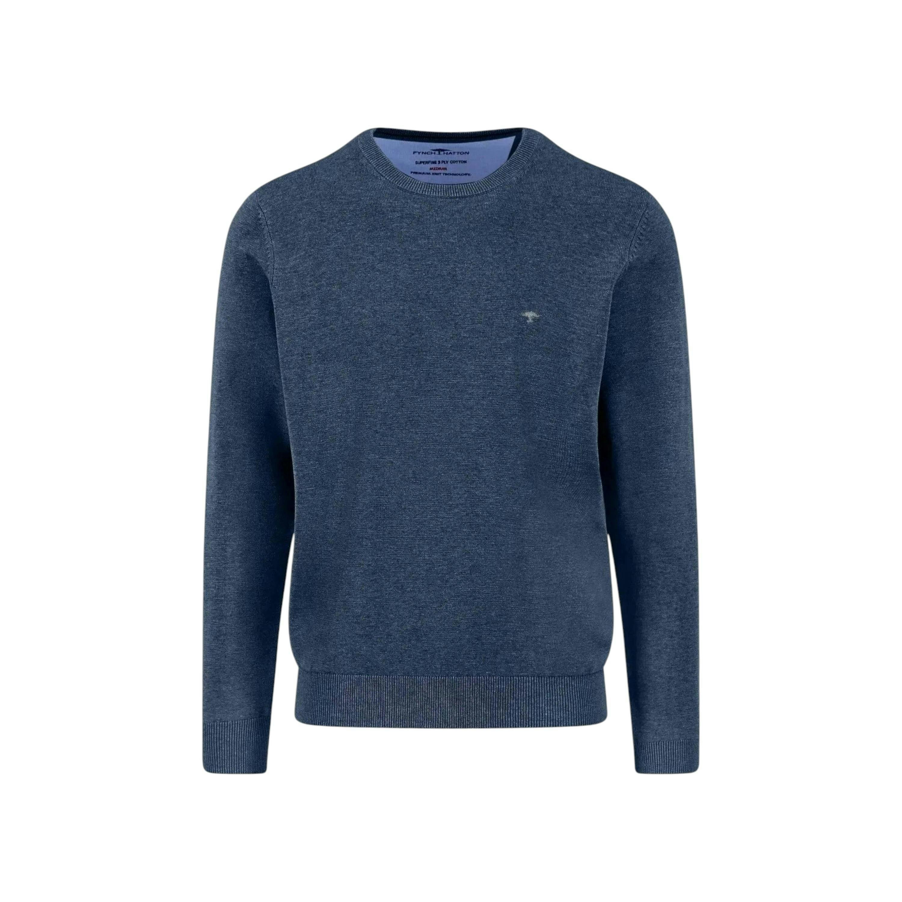 Fine Knit Cotton Crewneck Night , view 1 of 5