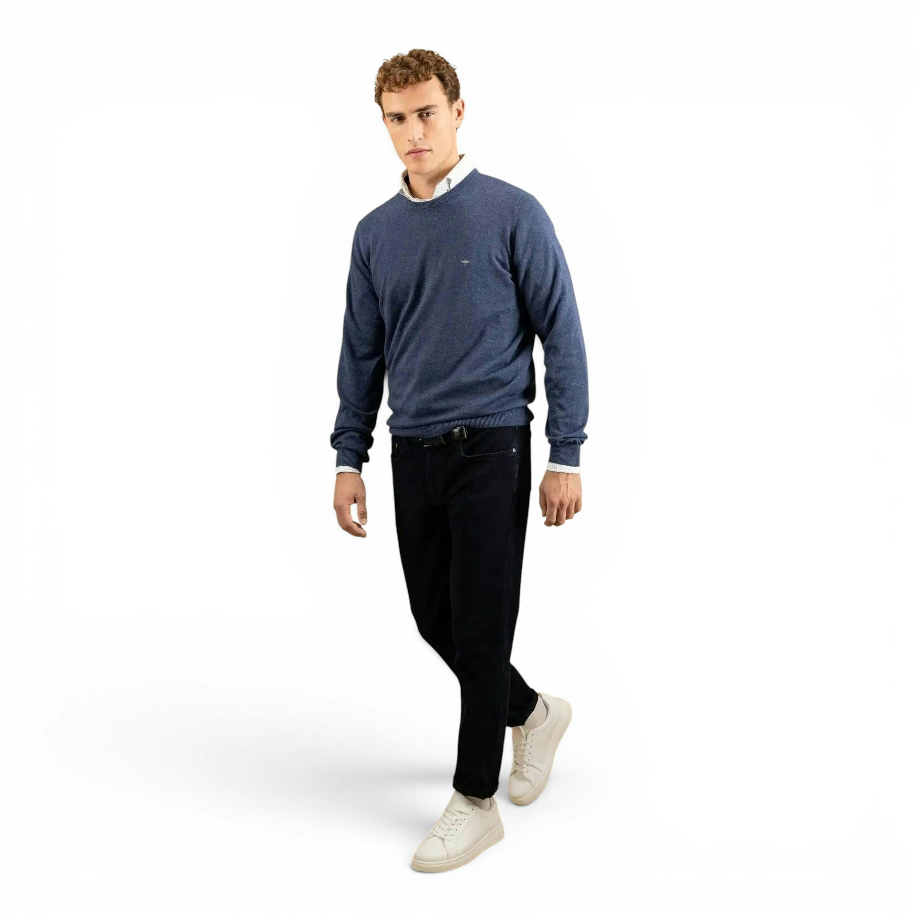 Fine Knit Cotton Crewneck Night , view 5 of 5