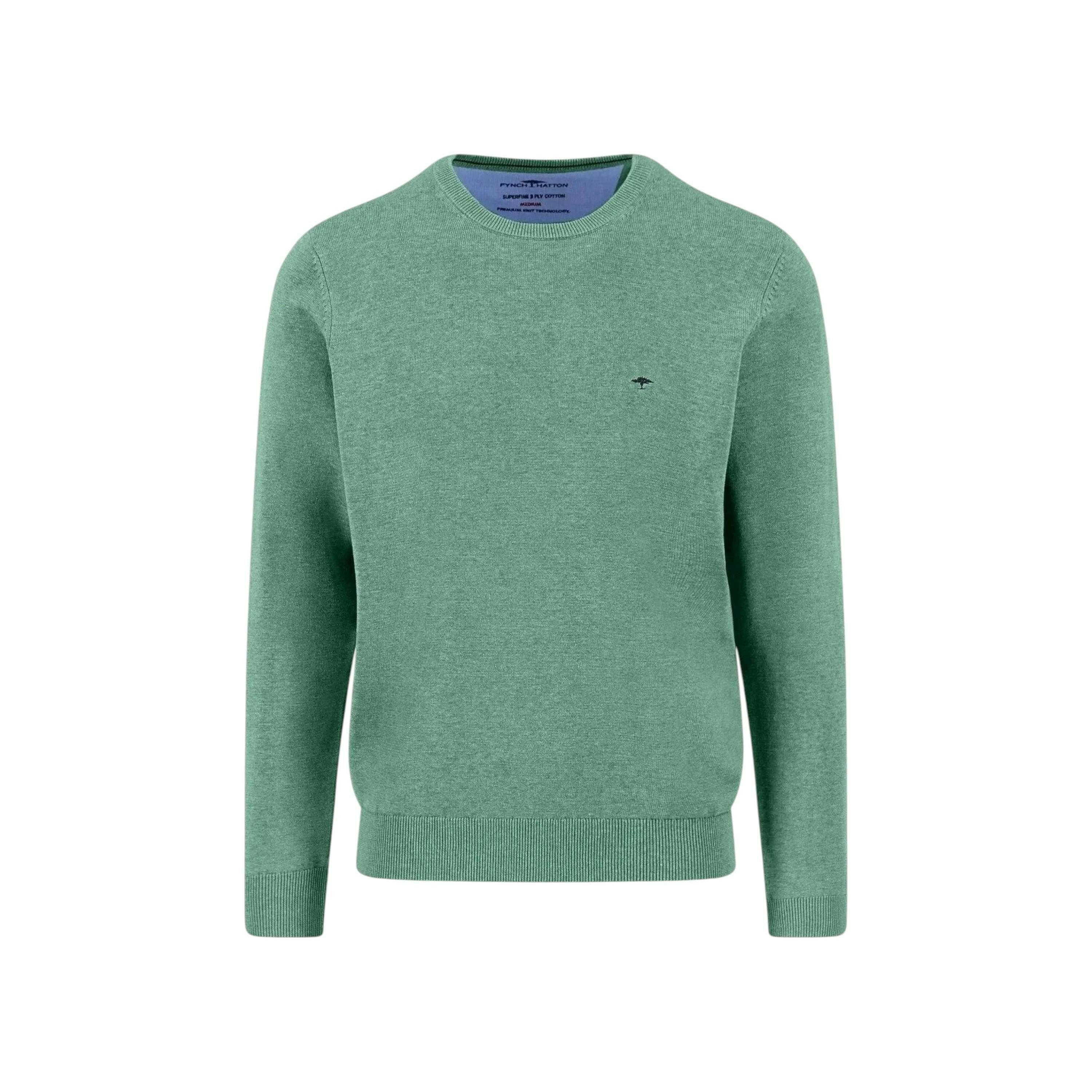Fine Knit Cotton Crewneck Fern , view 1 of 3