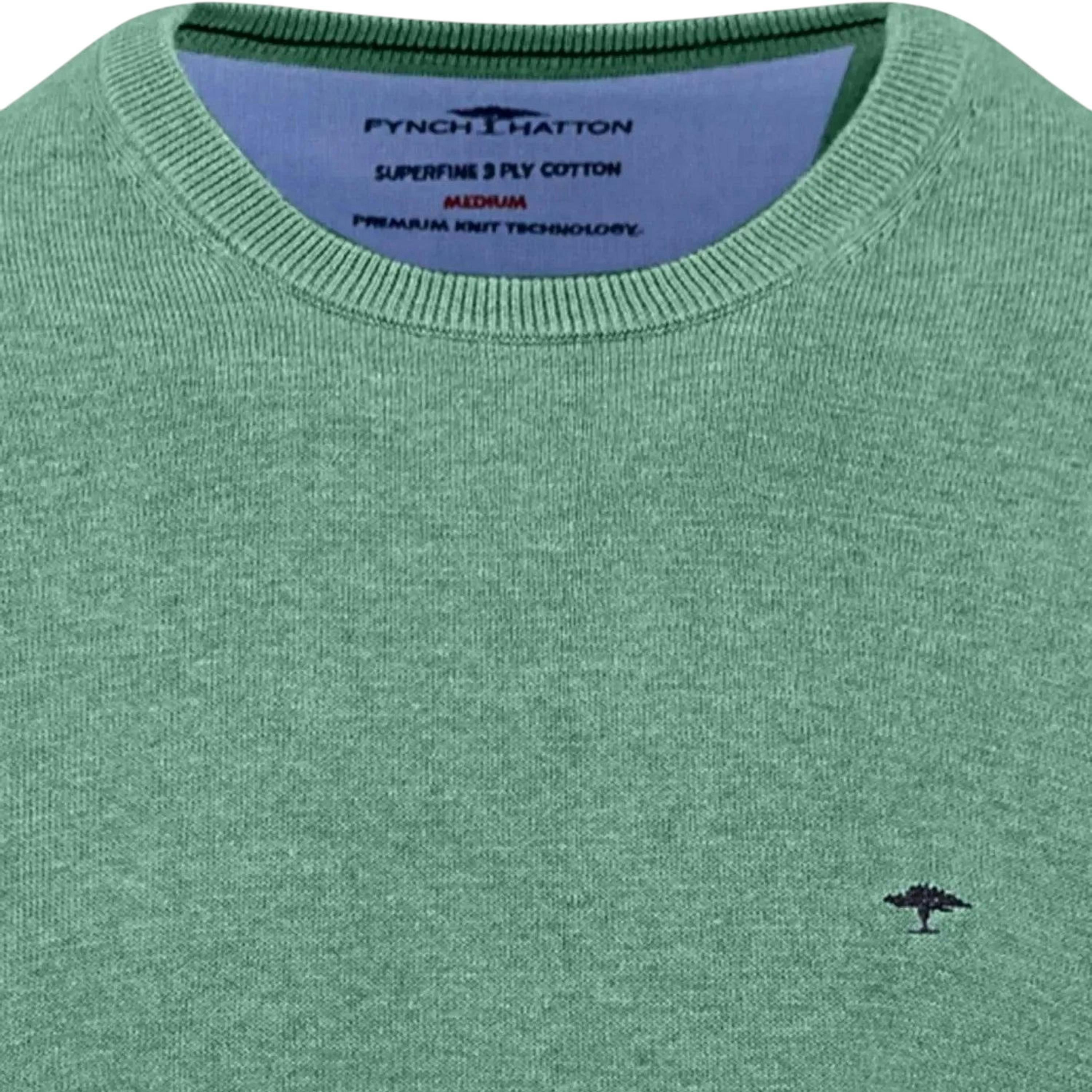 Fine Knit Cotton Crewneck Fern , view 3 of 3