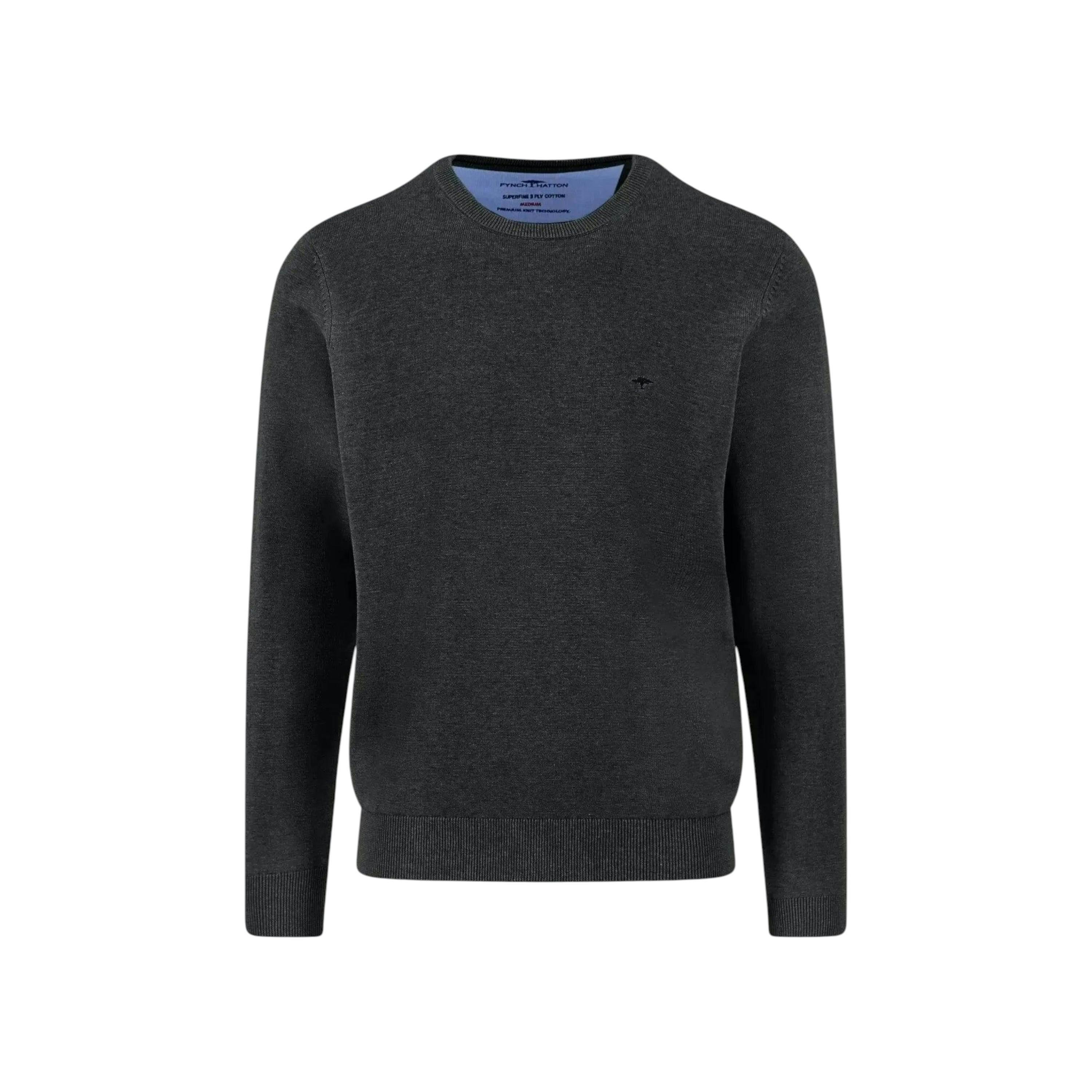 Fine Knit Cotton Crewneck Black , view 1 of 5