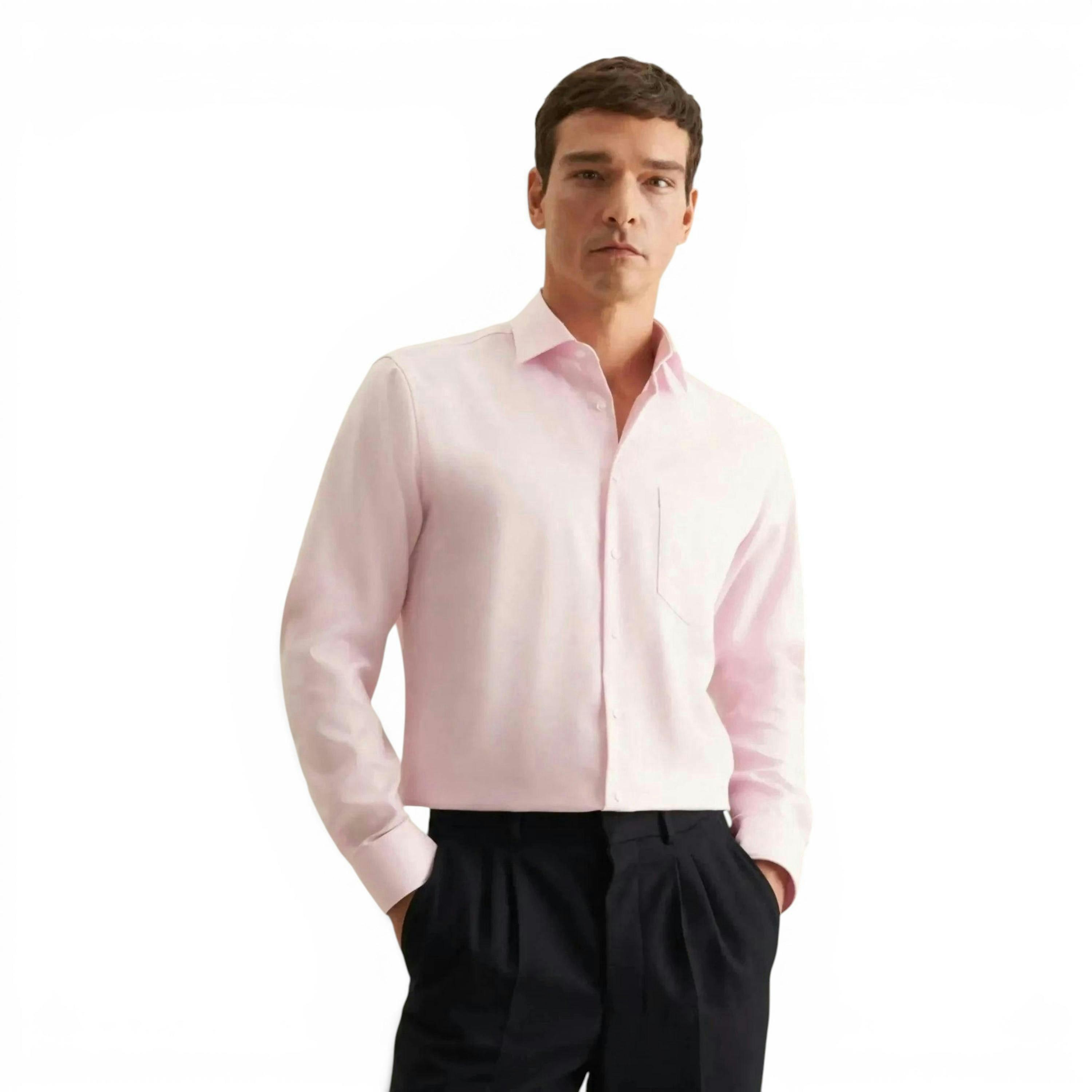 Seidensticker Regular Fit No Iron New Kent Business Shirt Pink , view 1 of 6