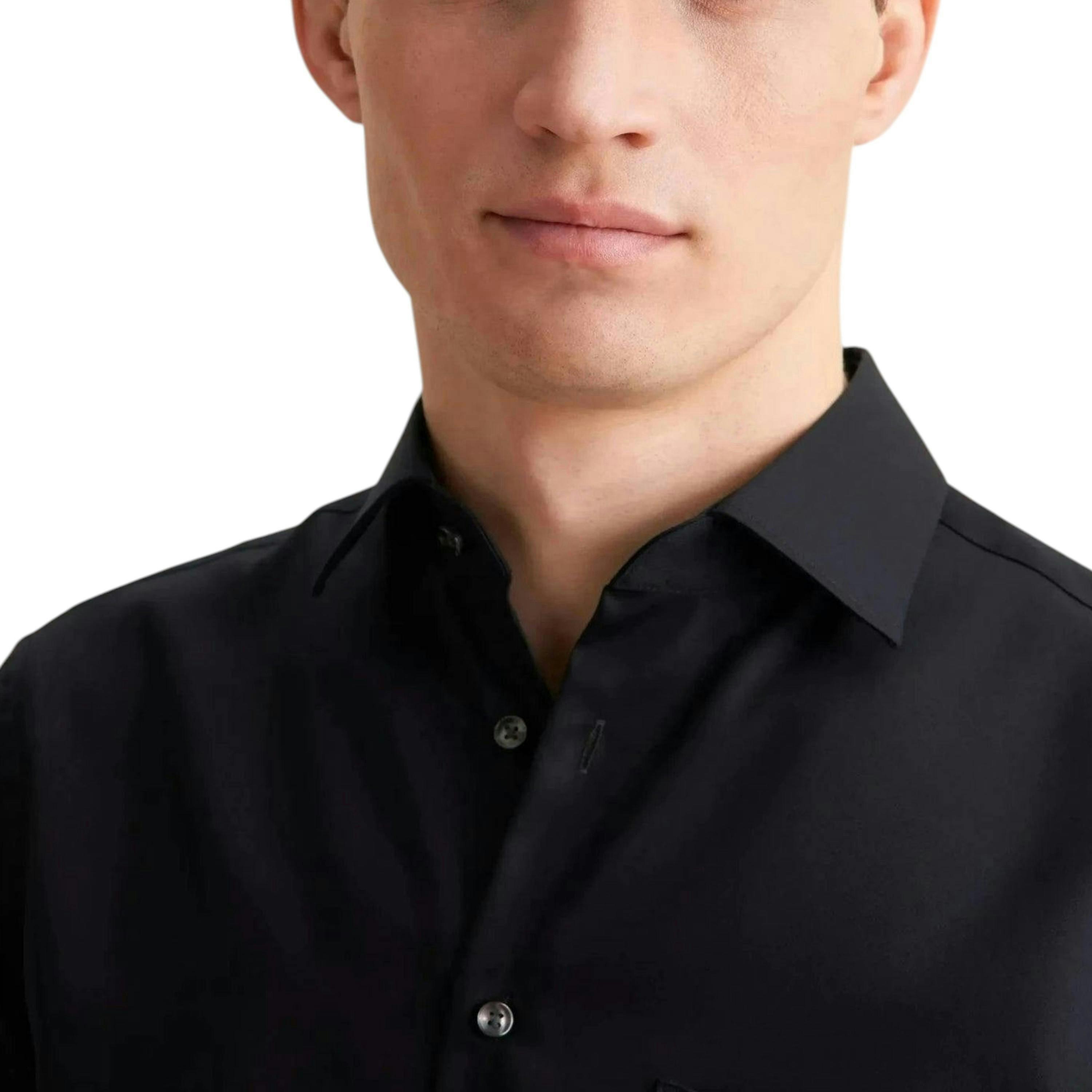 Seidensticker Regular Fit No Iron New Kent Business Shirt Black , view 3 of 6
