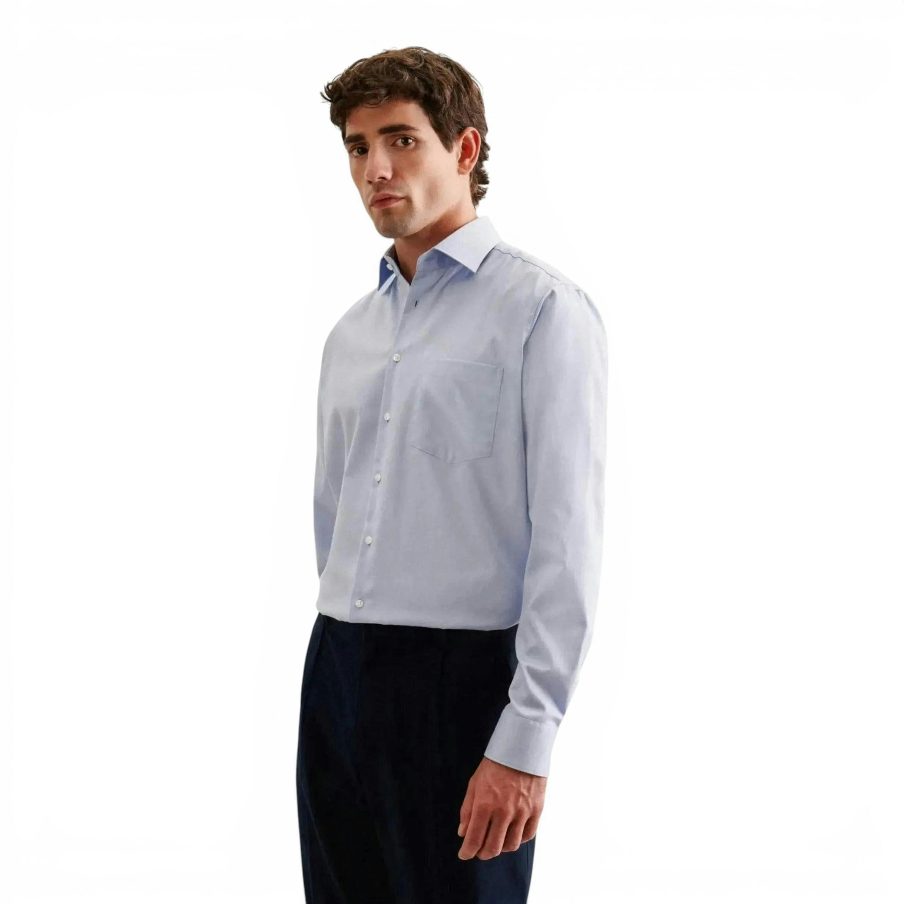 Regular Fit No Iron New Kent Business Shirt Light Blue , view 1 of 6