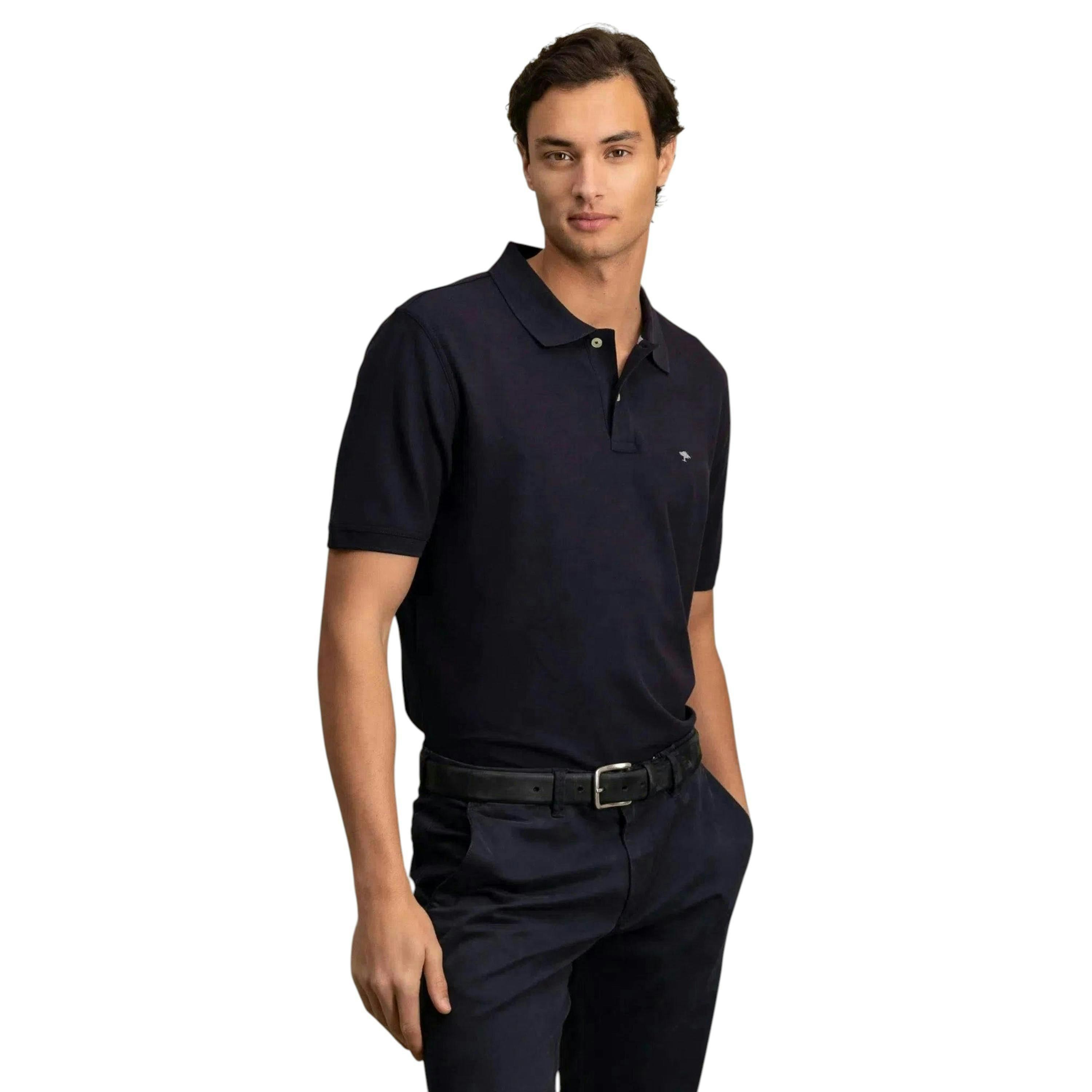 Premium Cotton Polo Shirt Navy , view 2 of 5