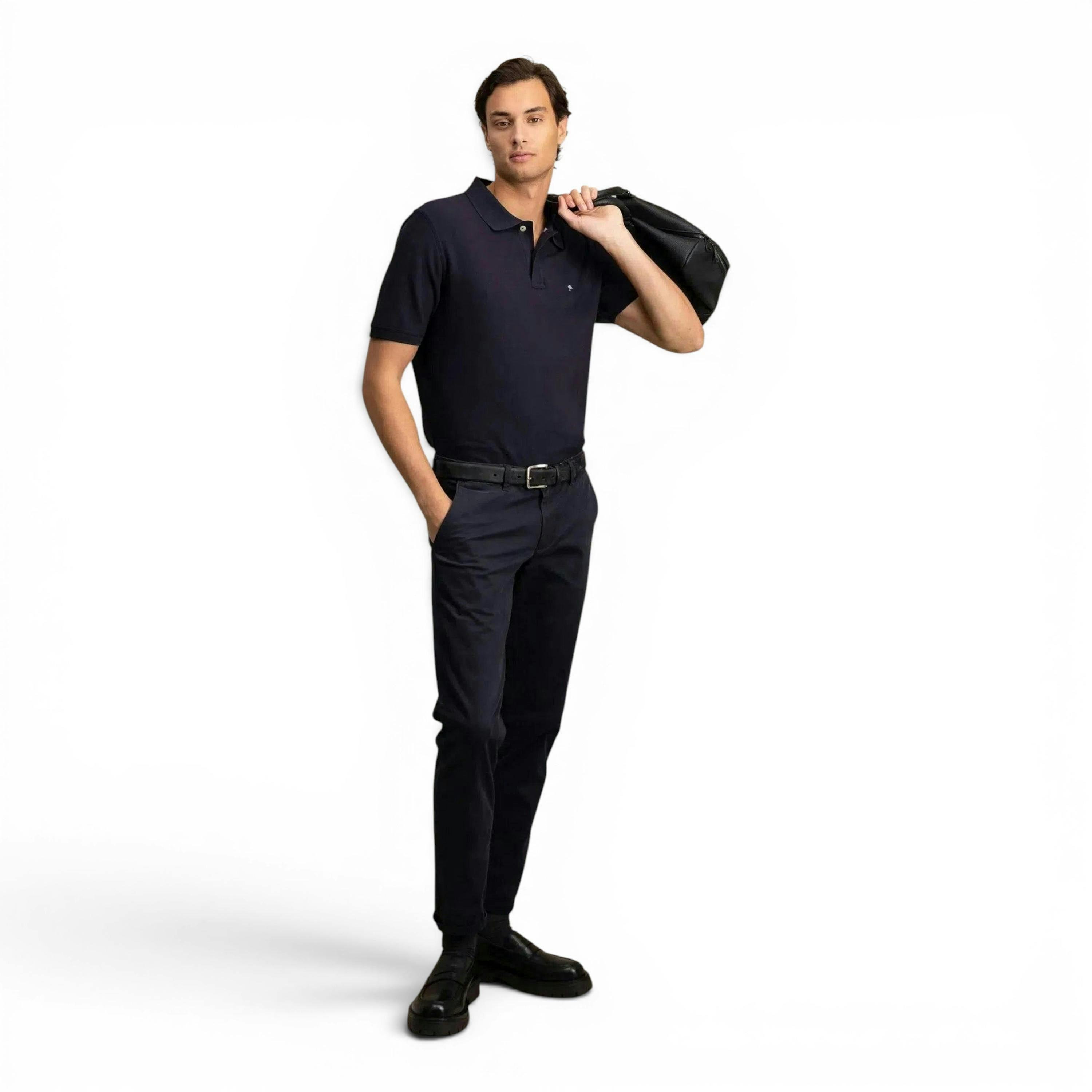 Premium Cotton Polo Shirt Navy , view 3 of 5
