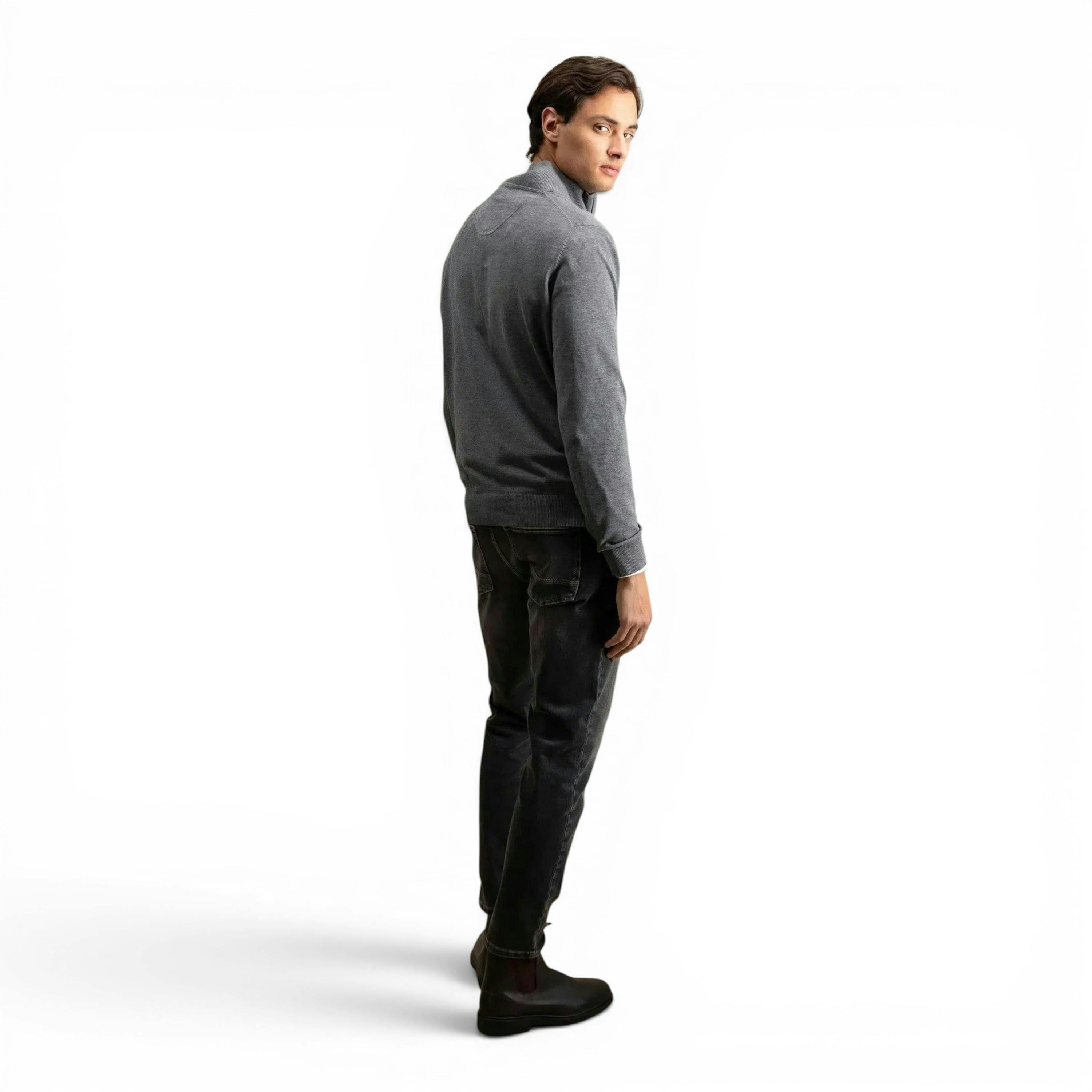 Fine Knit Cotton 1/4 Zip Steel , view 4 of 5