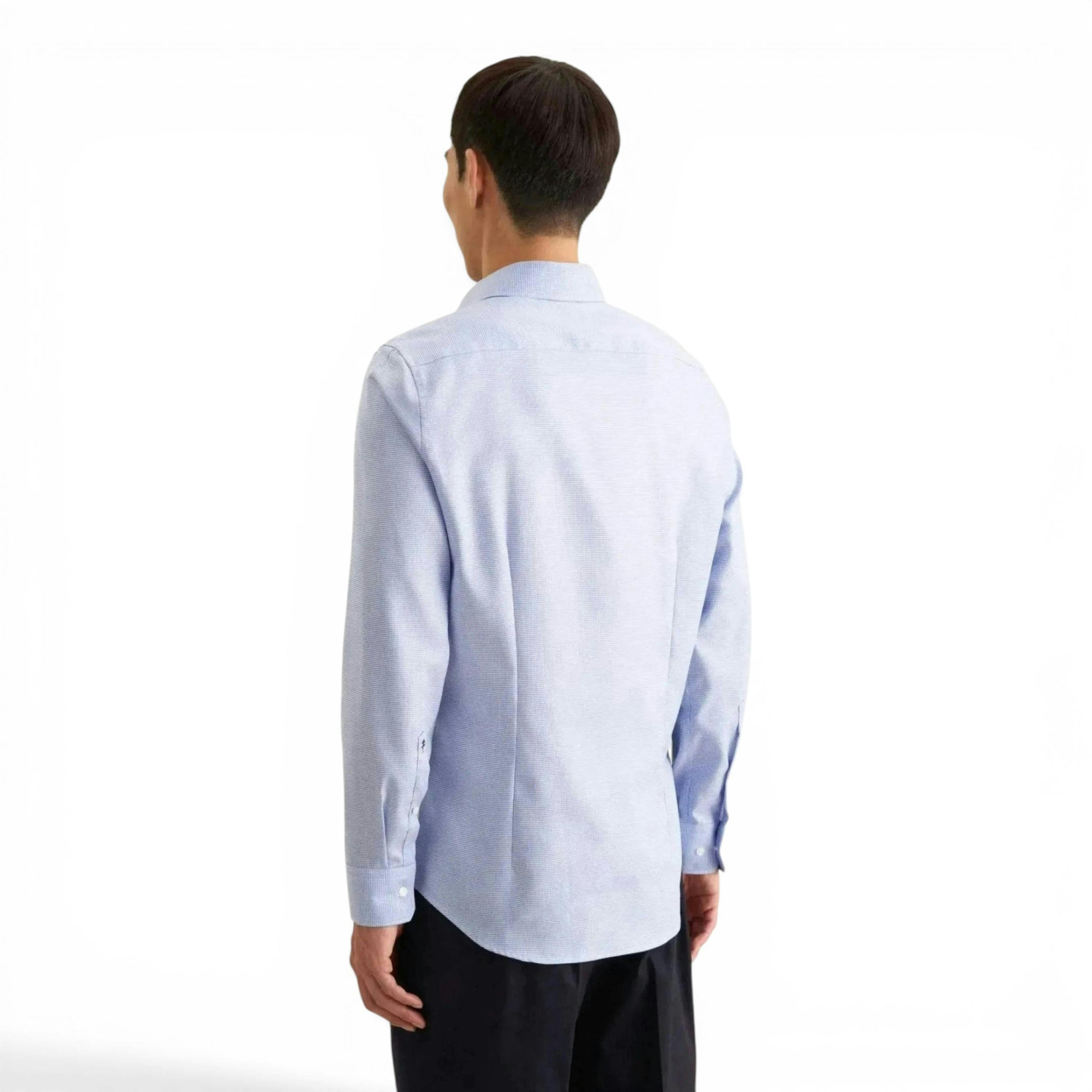 Seidensticker Slim Fit No Iron New Kent Structured Business Shirt Light Blue , view 2 of 6