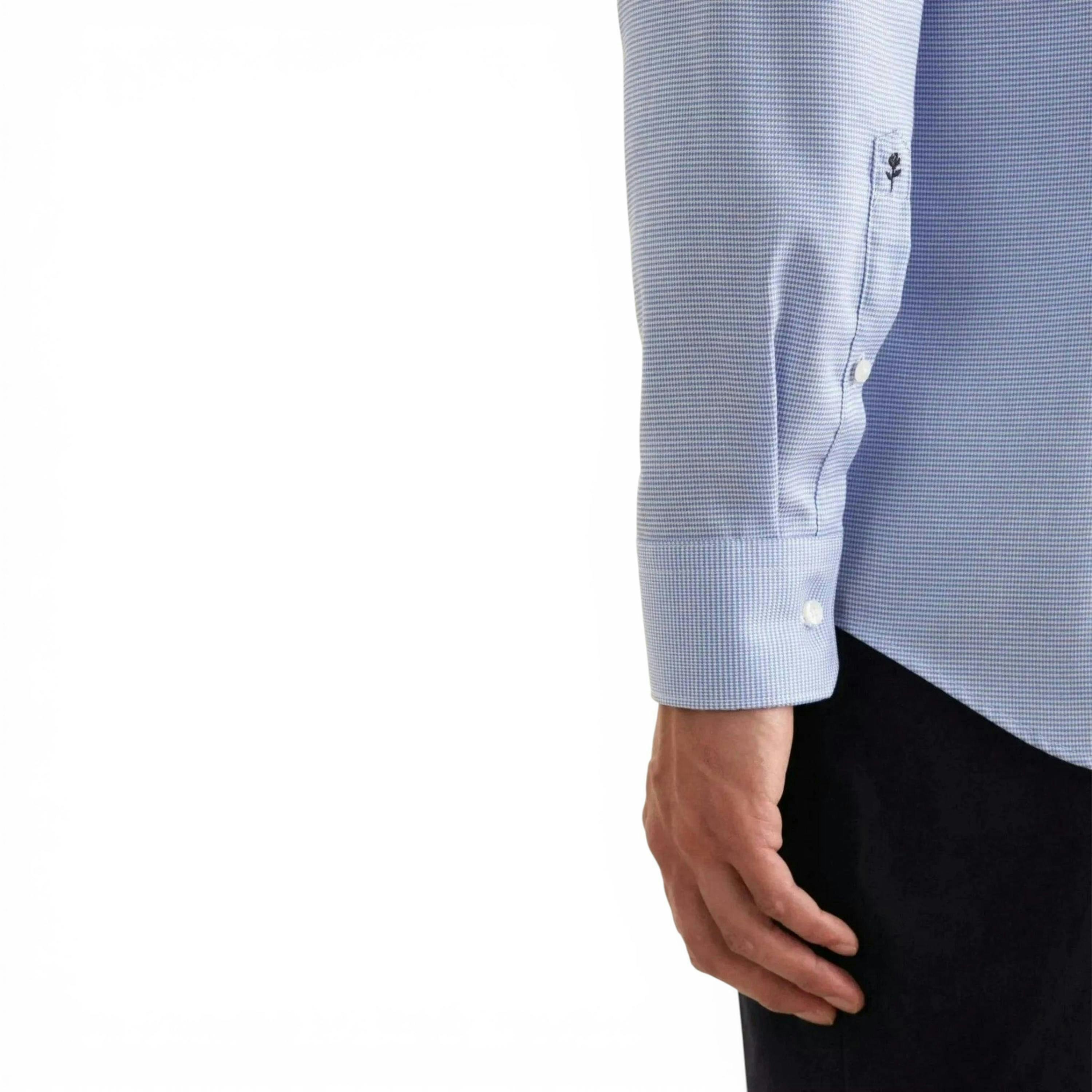 Seidensticker Slim Fit No Iron New Kent Structured Business Shirt Light Blue , view 4 of 6
