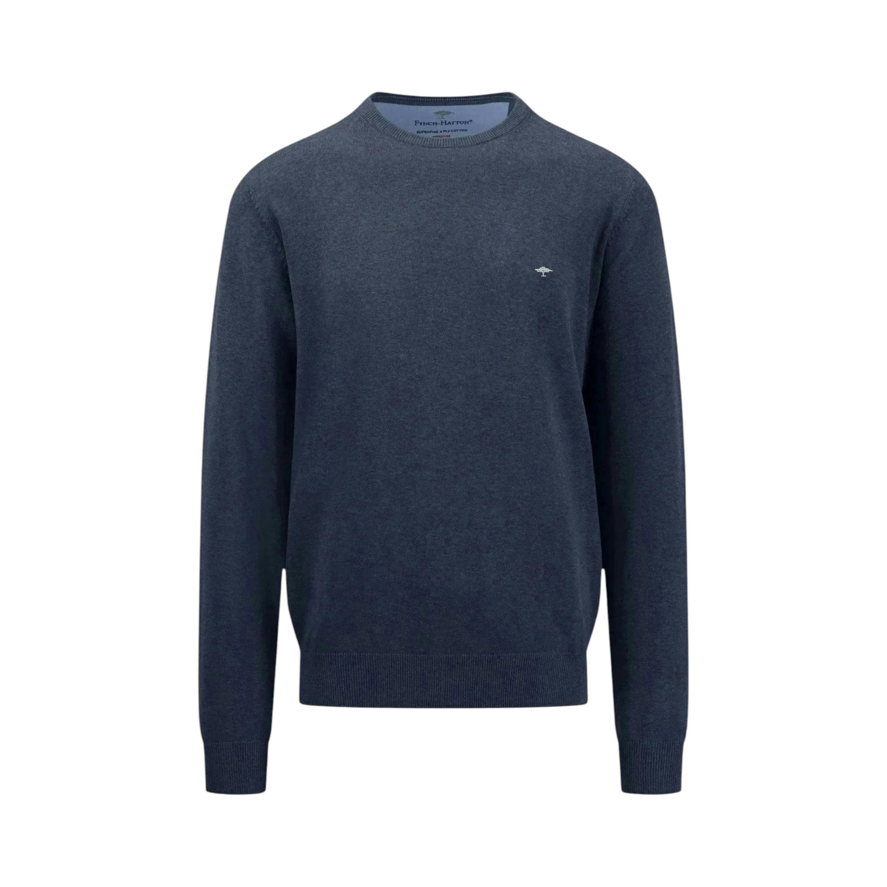 Fine Knit Cotton Crewneck Navy , view 1 of 6