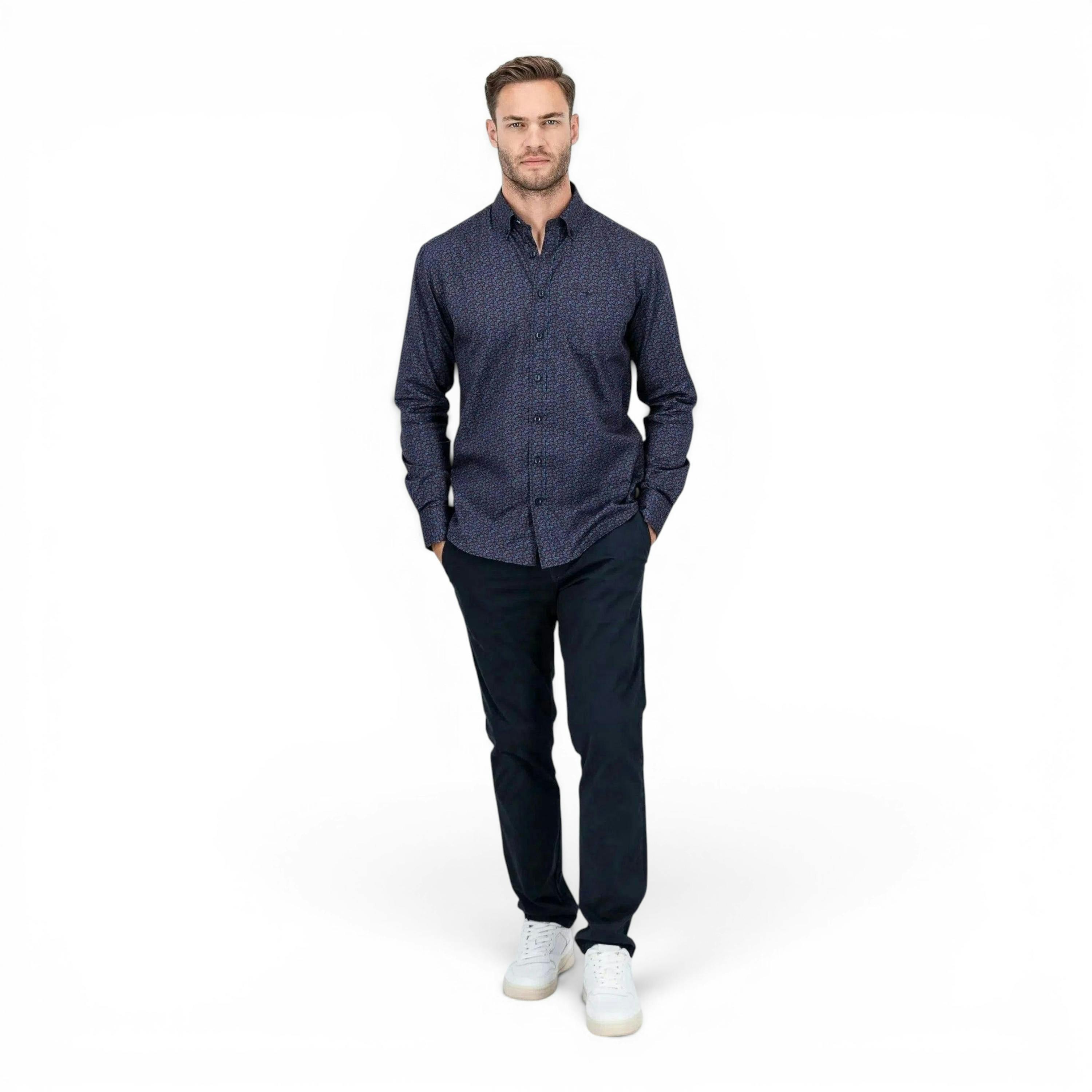 Leaf Print Mix Shirt Pale Blush , view 6 of 6