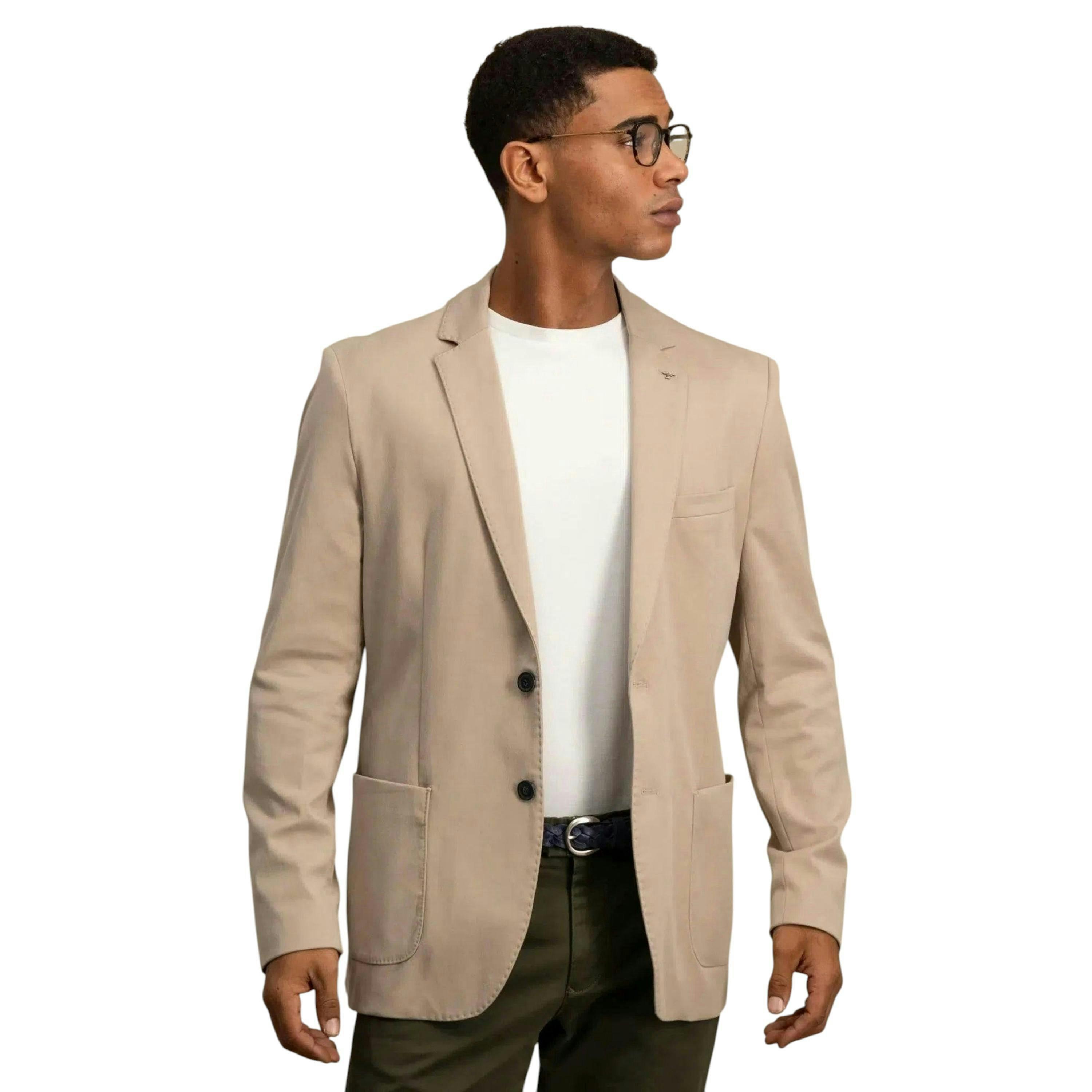 Cotton Twill Blazer Beige , view 2 of 4
