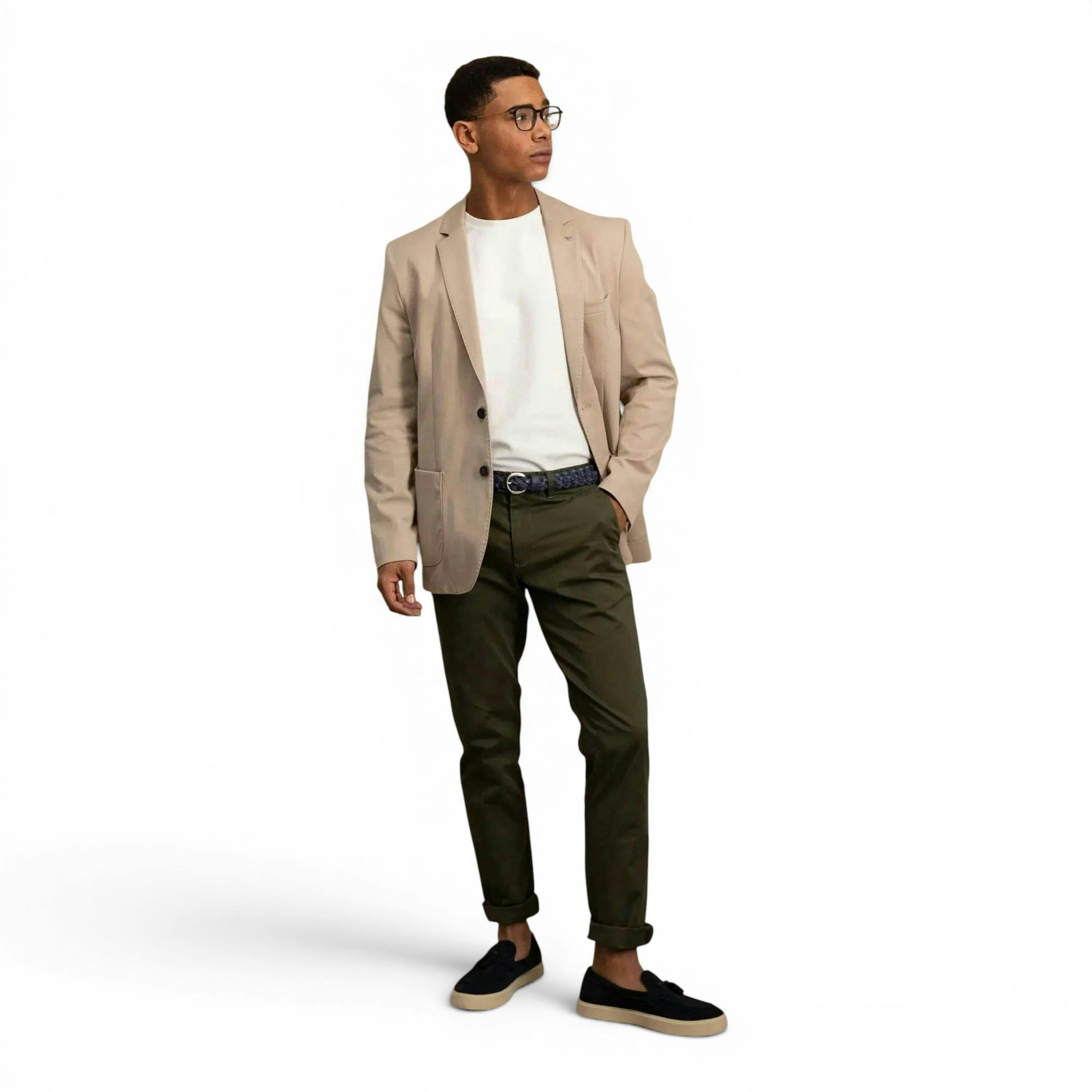 Cotton Twill Blazer Beige , view 4 of 4