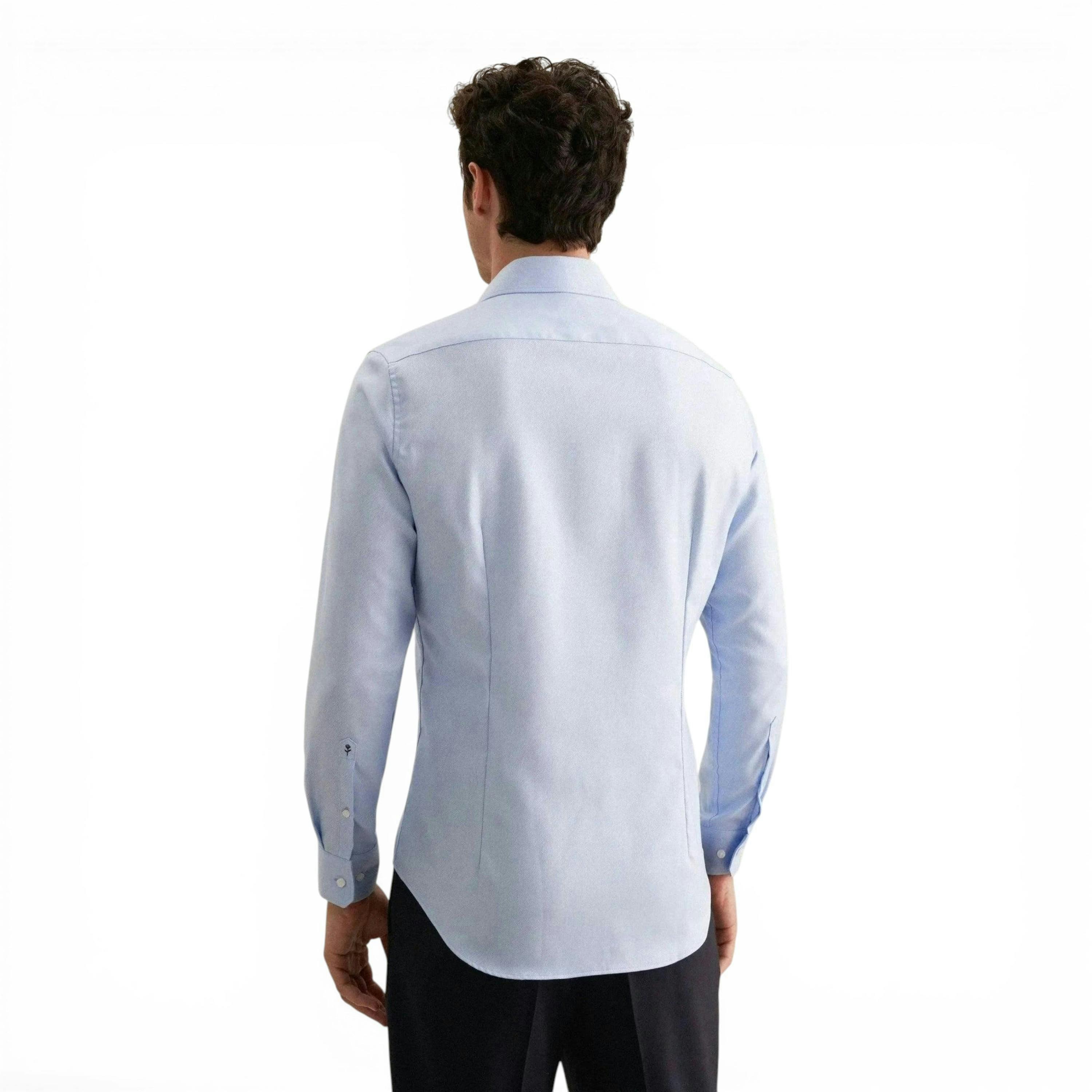 Seidensticker Shaped Fit Easy Iron Kent Collar Business Shirt Light Blue , view 2 of 6