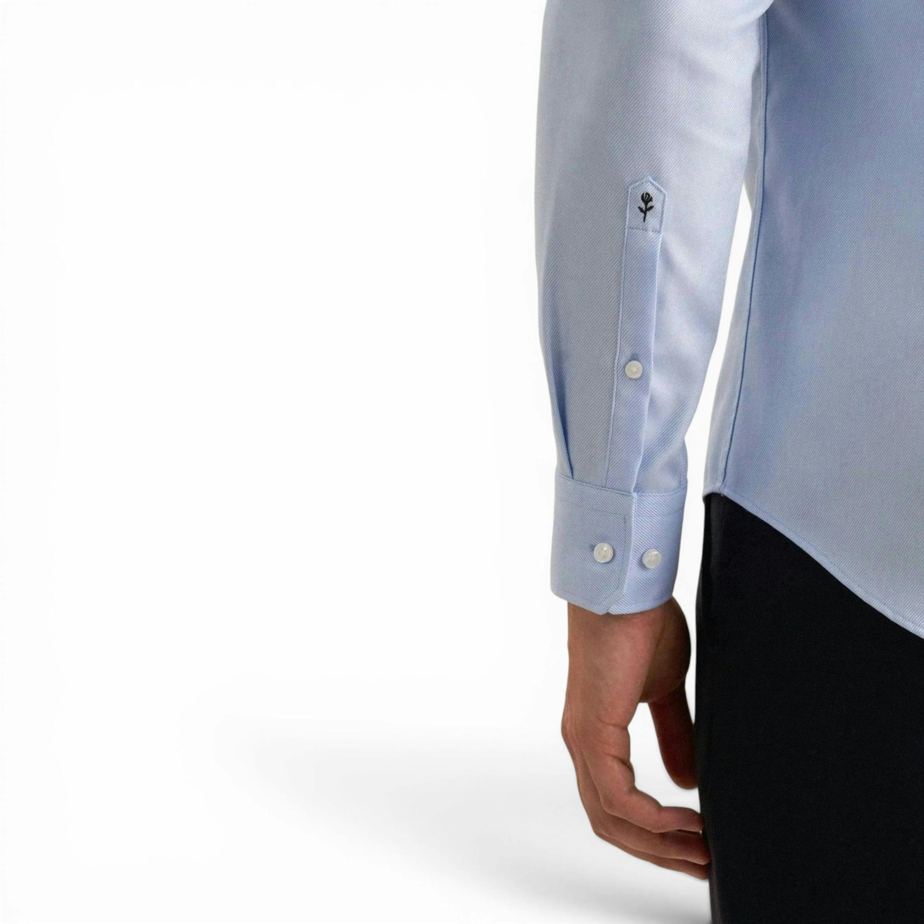 Seidensticker Shaped Fit Easy Iron Kent Collar Business Shirt Light Blue , view 4 of 6