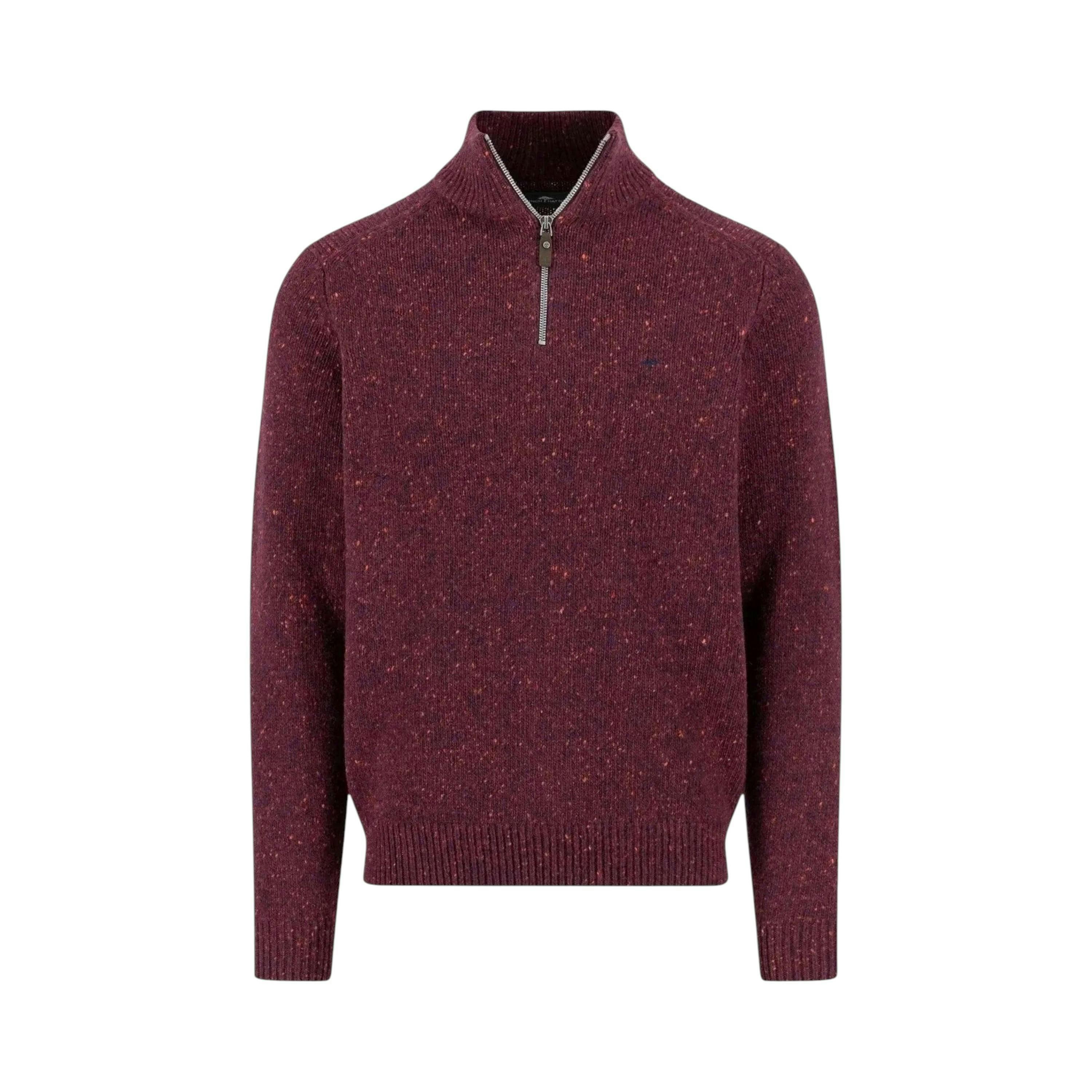 Donegal Wool 1/4 Zip Knit Deep Merlot , view 1 of 2