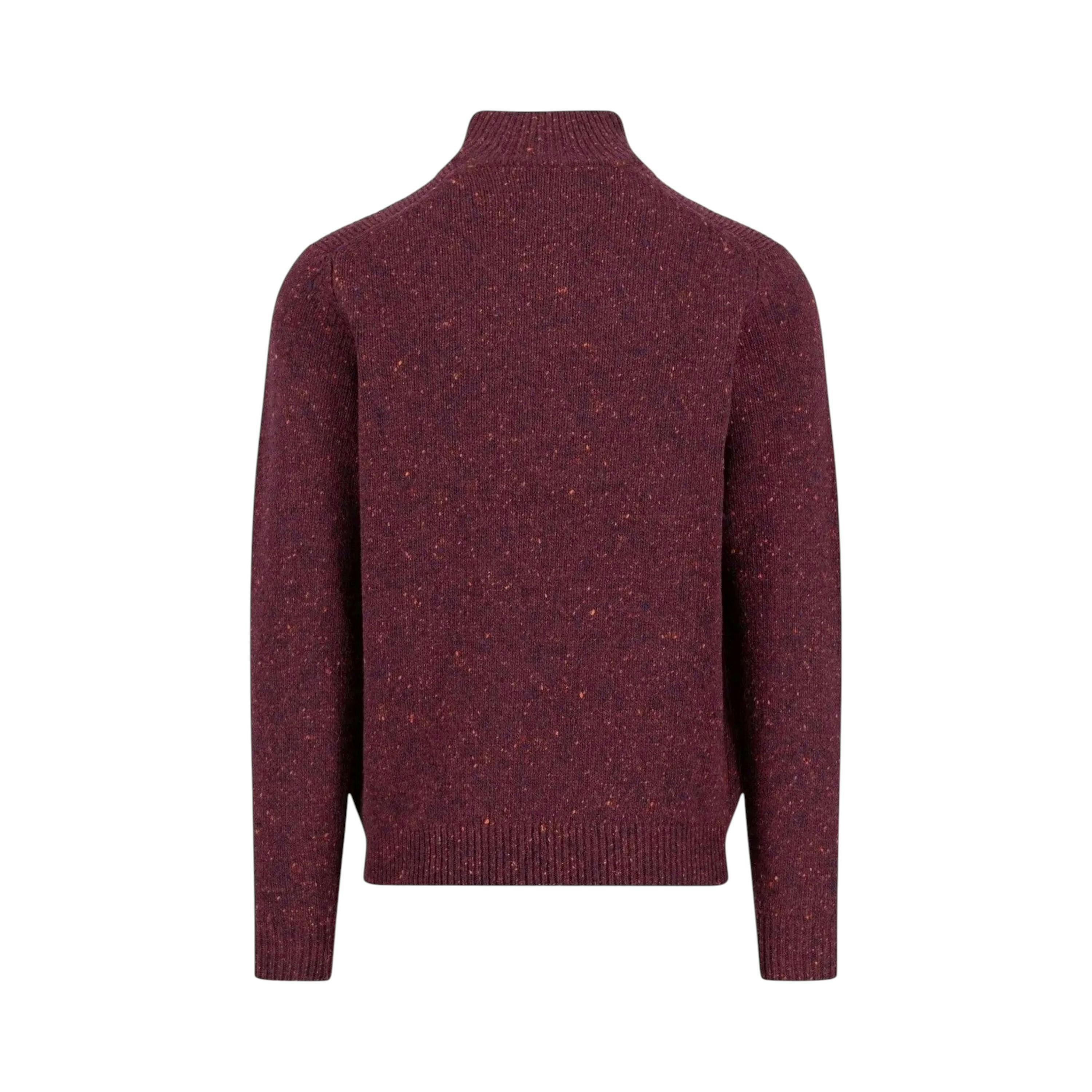 Donegal Wool 1/4 Zip Knit Deep Merlot , view 2 of 2