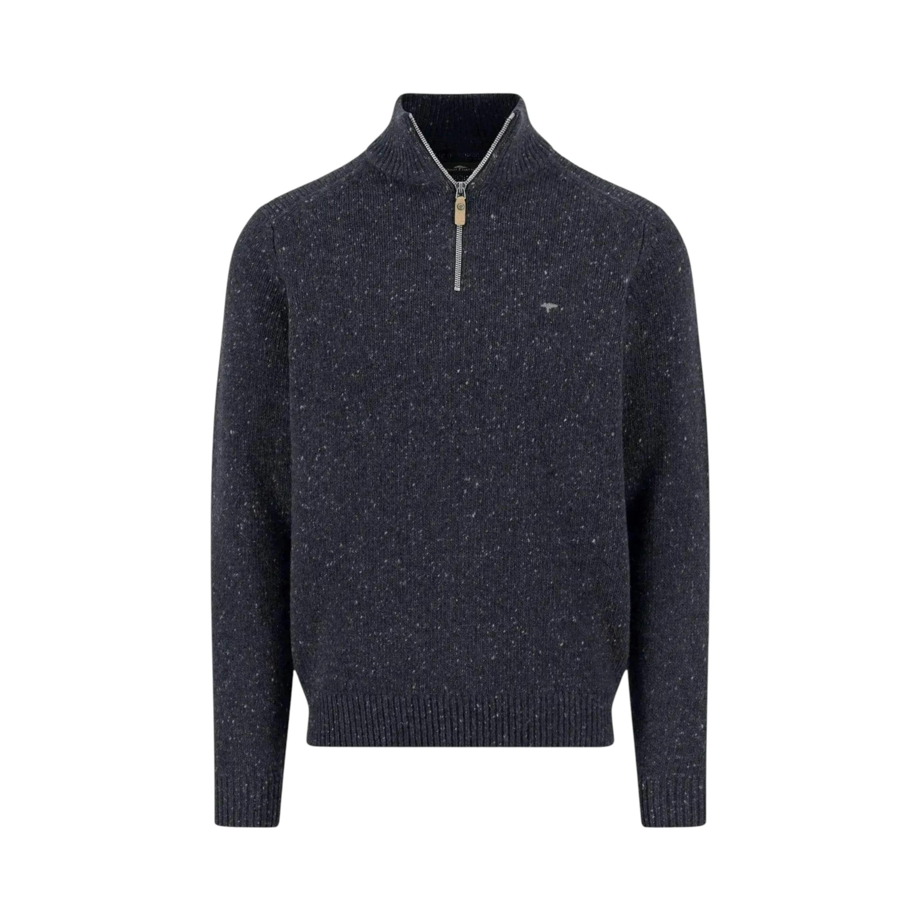 Donegal Wool 1/4 Zip Knit Navy , view 1 of 2