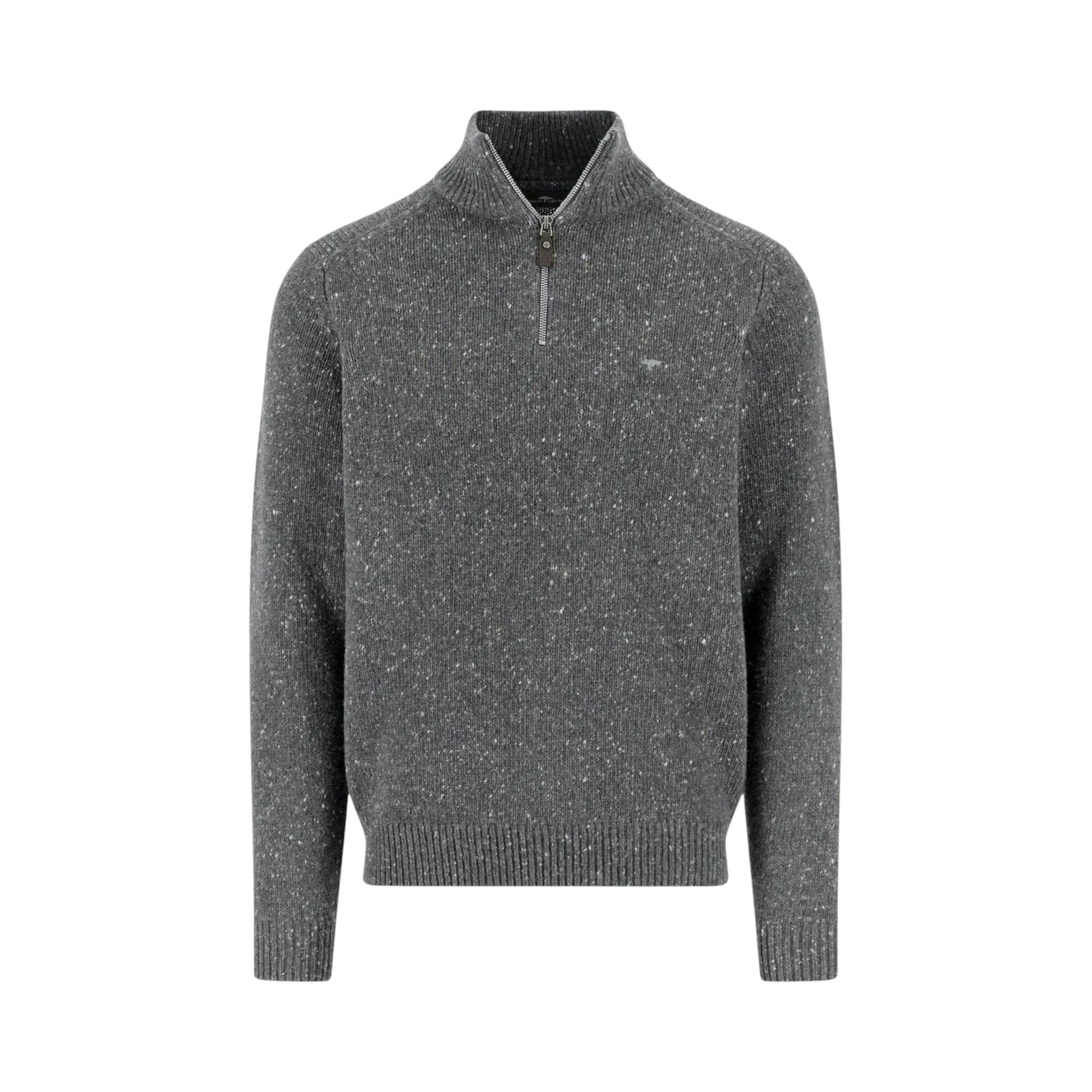 Donegal Wool 1/4 Zip Knit Steel , view 1 of 2