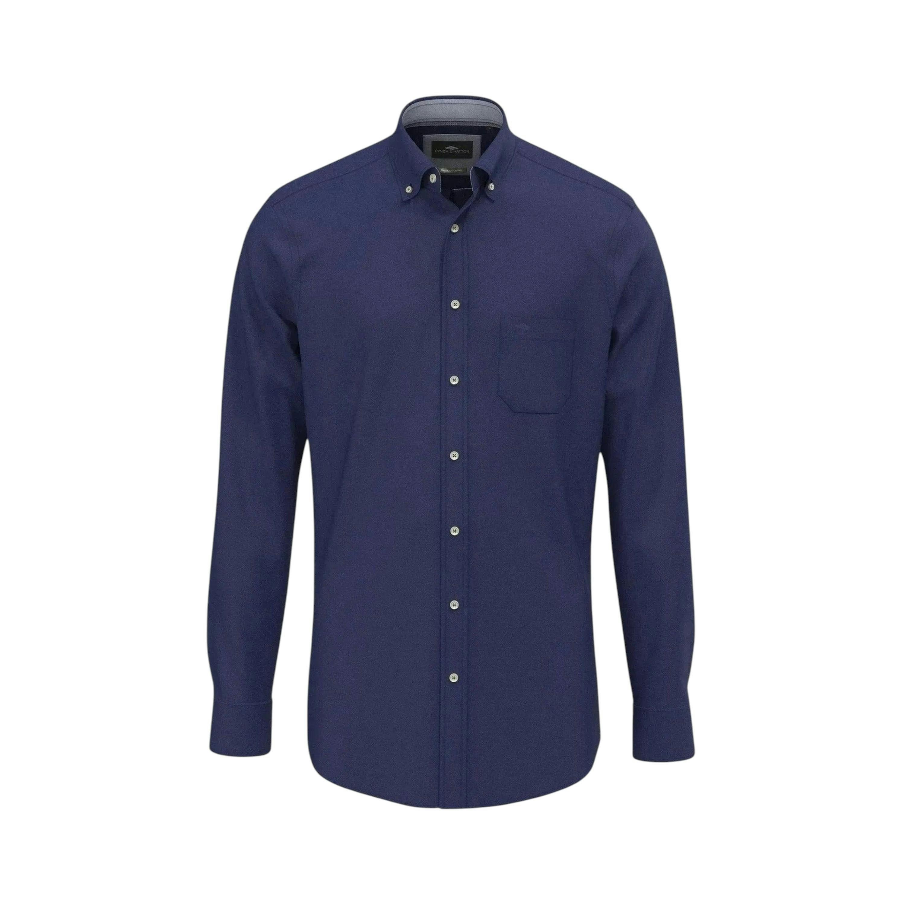 Essential Flannel Button Down Shirt Navy , view 1 of 5