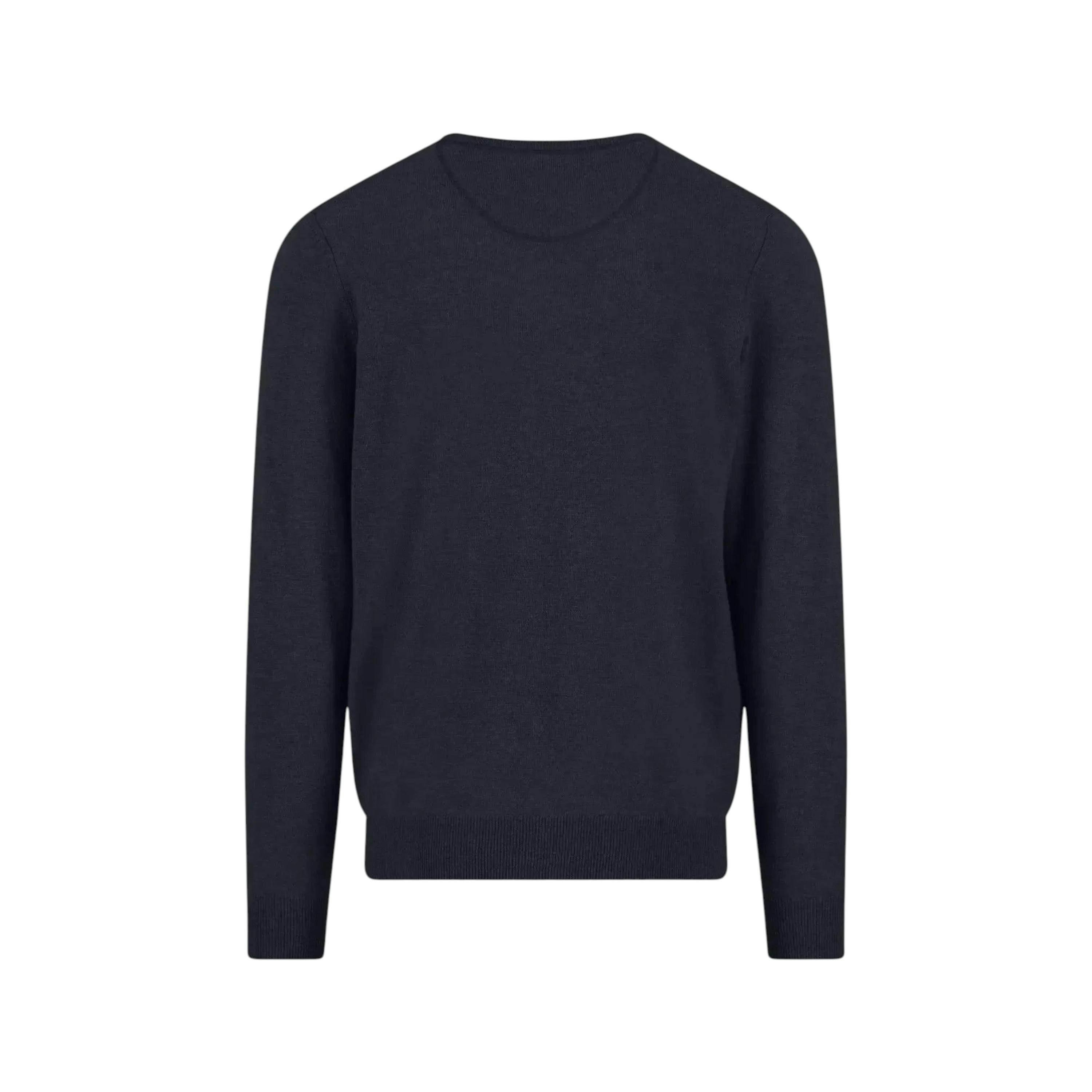 Merino Wool Cashmere Crewneck Knit Navy , view 2 of 3