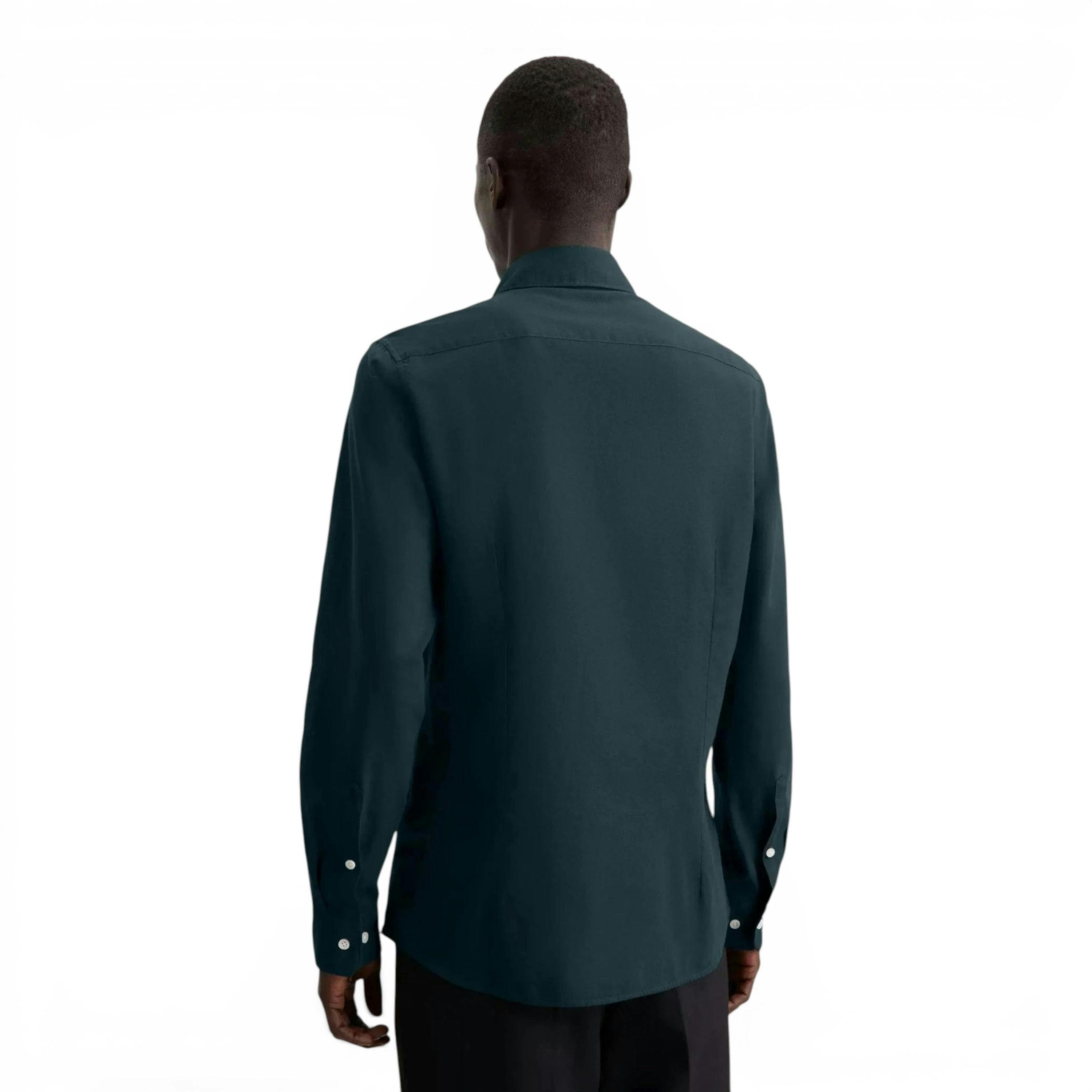 Seidensticker Slim Fit Spread Kent Pepita Flannel Shirt Dark Blue , view 2 of 6
