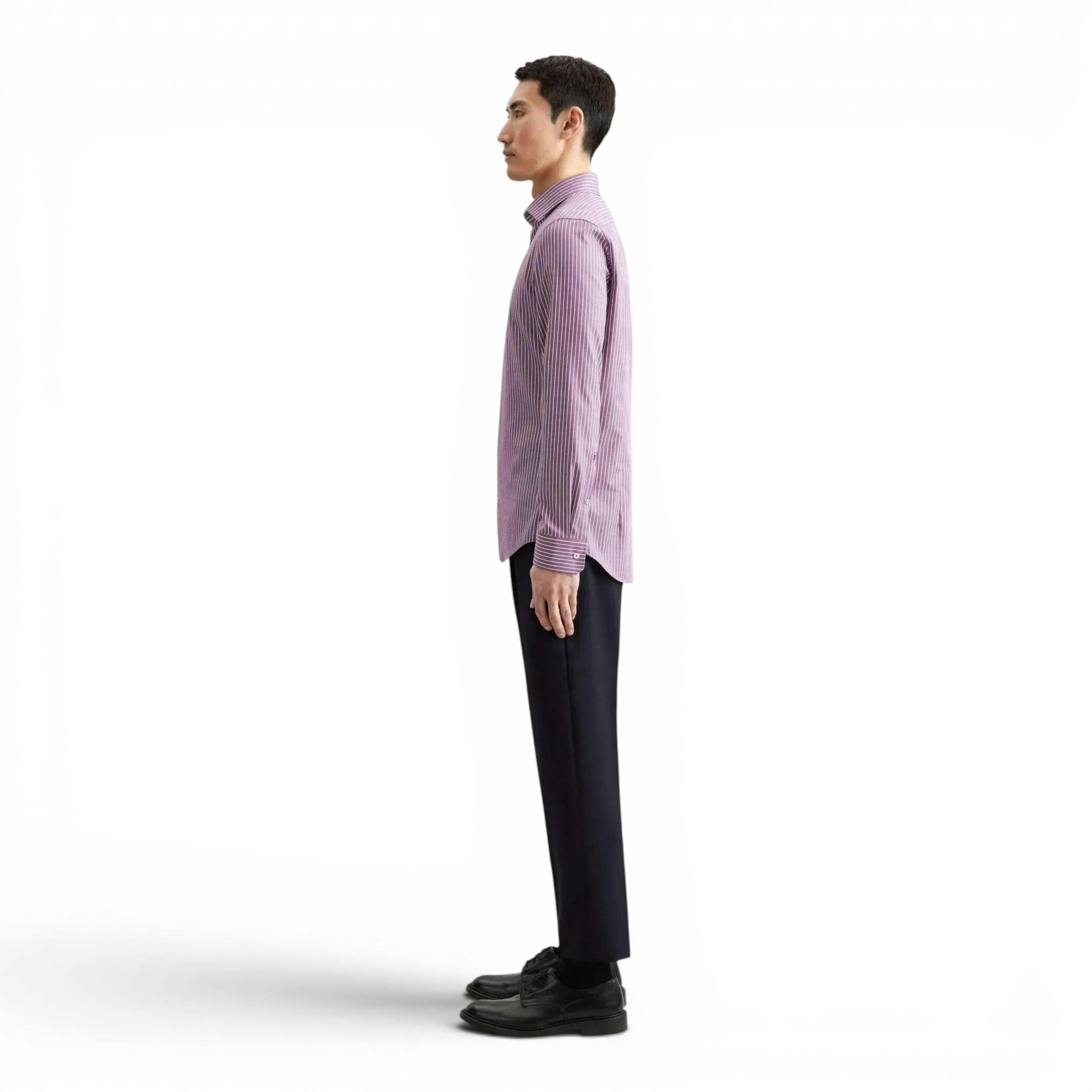 Slim Fit No Iron New Kent Striped Business Shirt Lilac , view 6 of 6