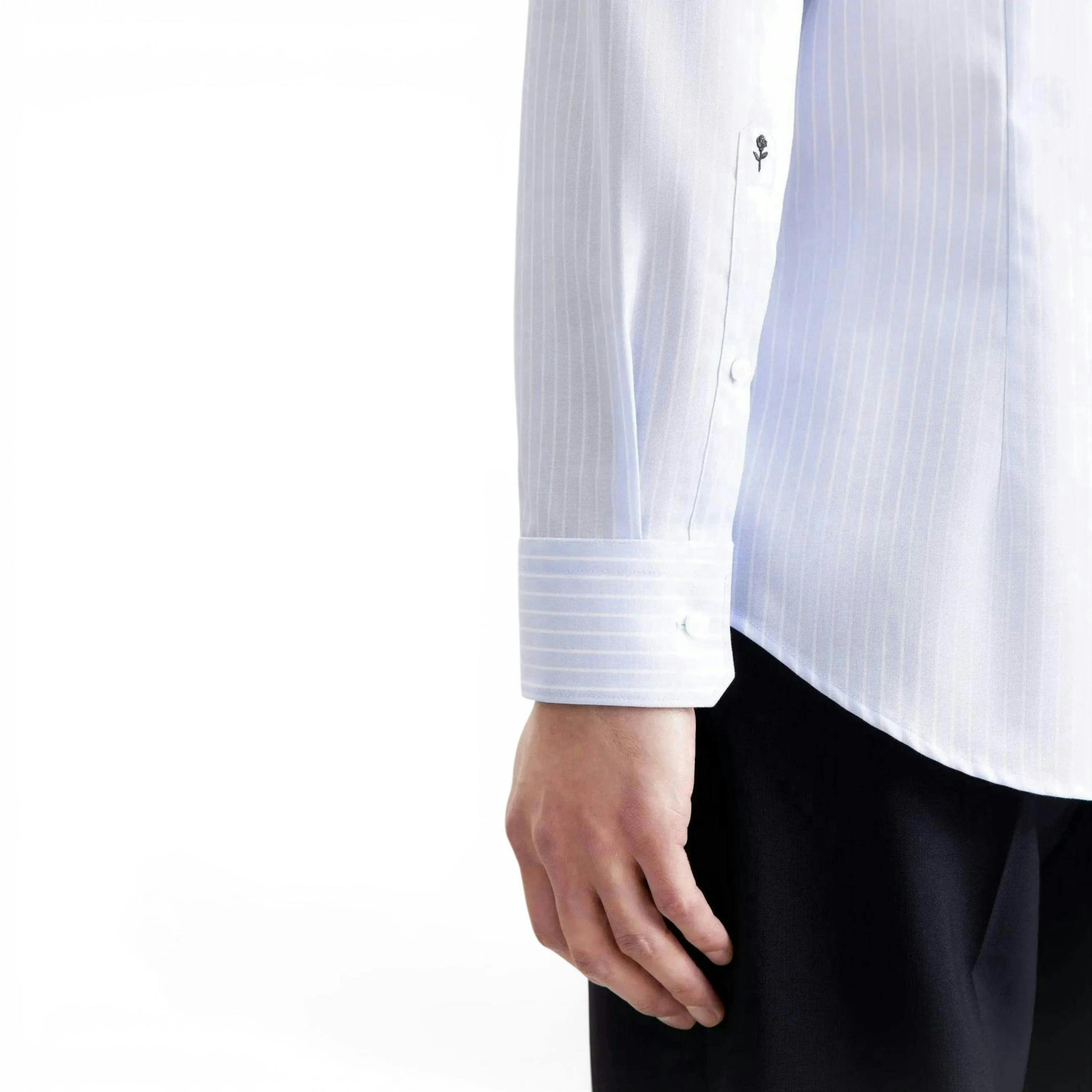 Seidensticker Slim Fit No Iron New Kent Striped Business Shirt Light Blue , view 4 of 6