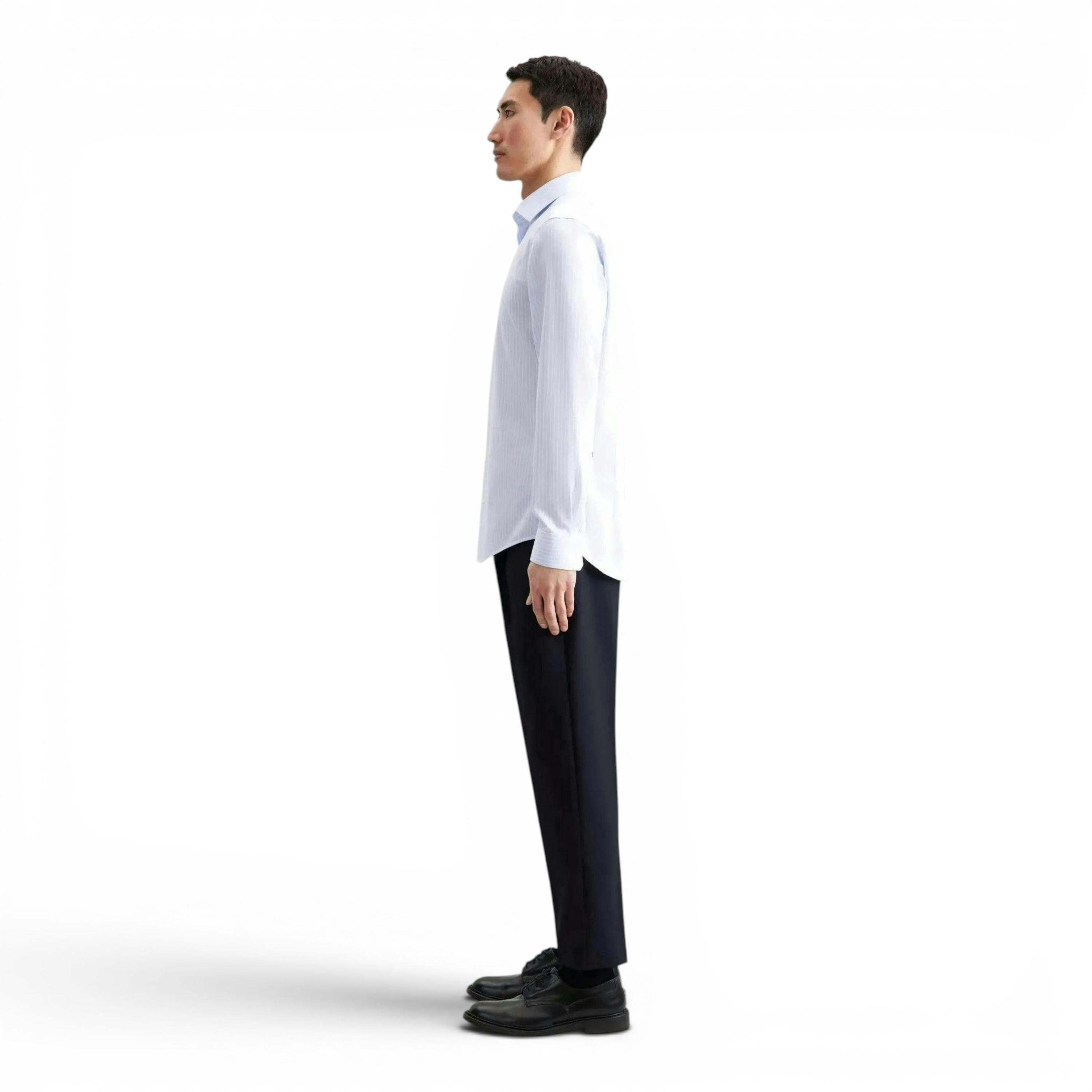 Seidensticker Slim Fit No Iron New Kent Striped Business Shirt Light Blue , view 6 of 6