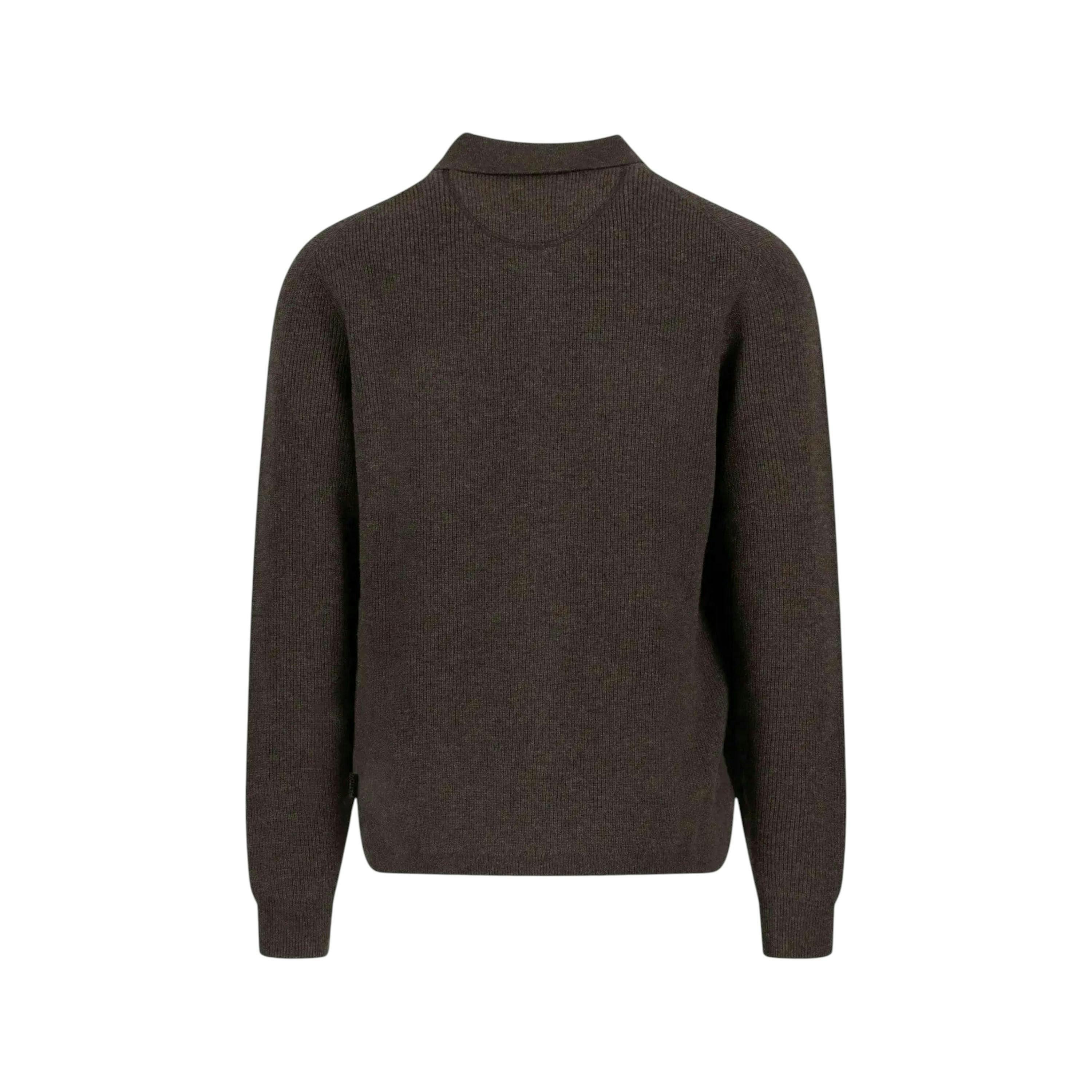 Merino Wool Cashmere Buttoned Cardigan Dark Chocolate , view 2 of 3