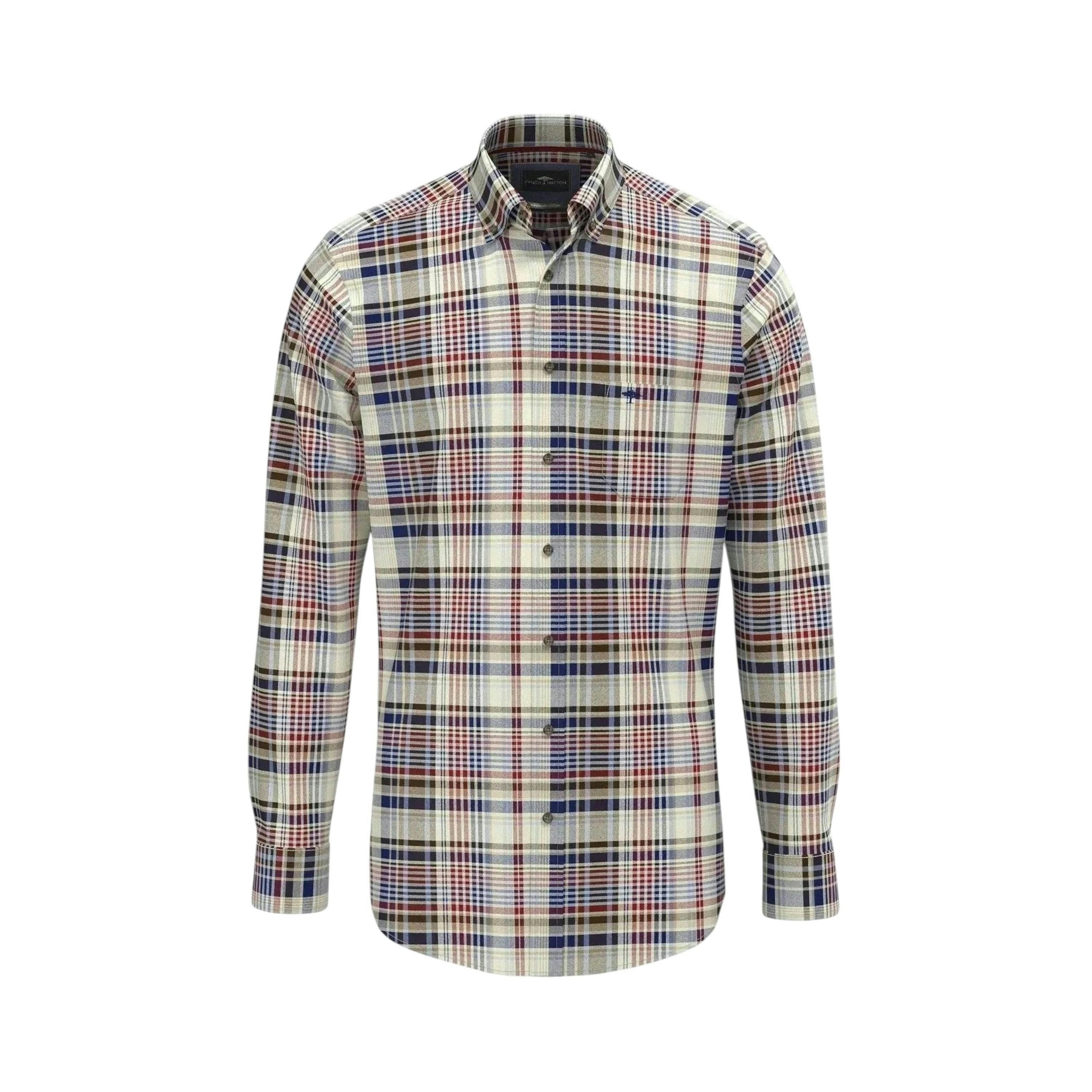 Colourful Flannel Button Down Check Shirt Garnet Red , view 1 of 2