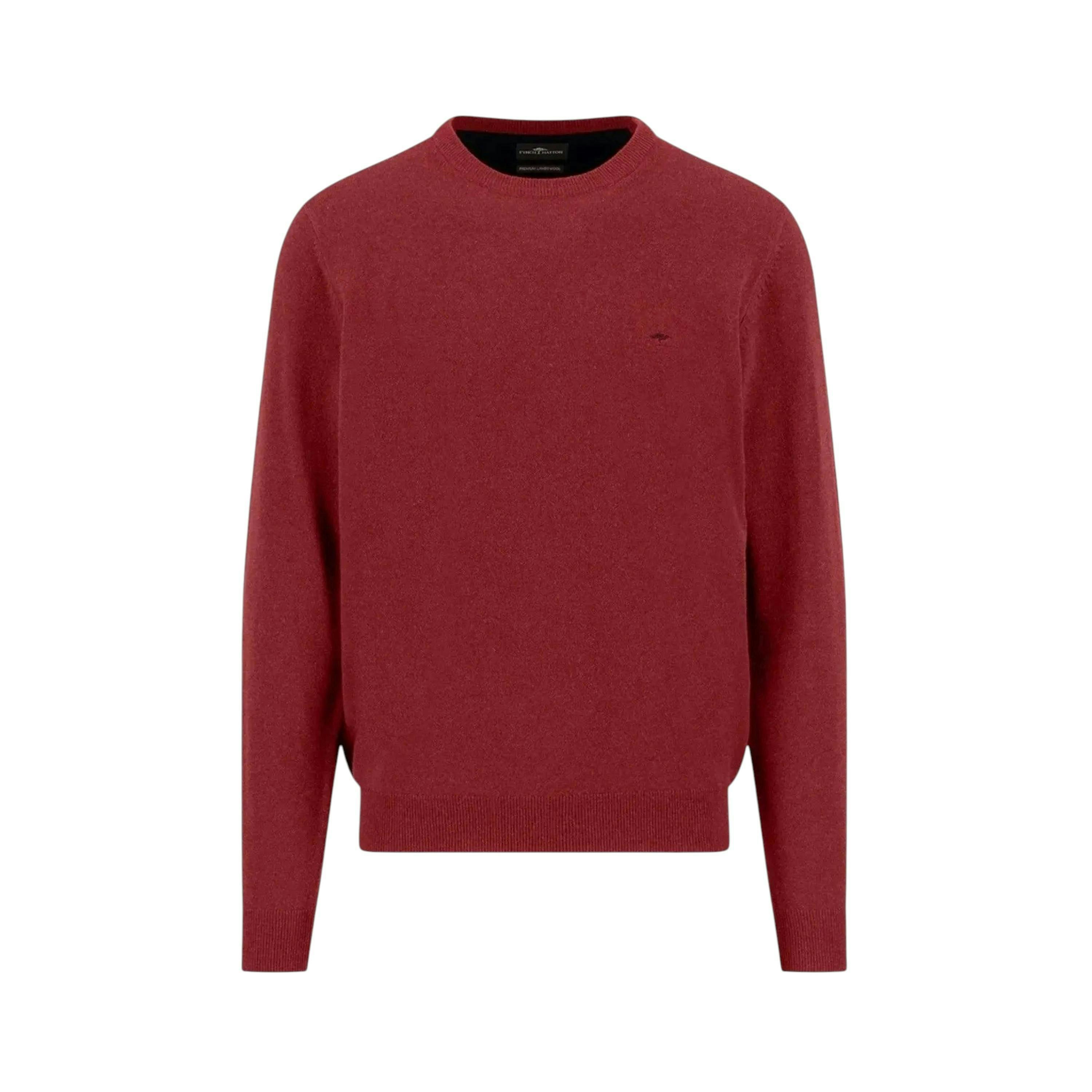 Pure Lambswool Crewneck Knit Garnet Red , view 1 of 2