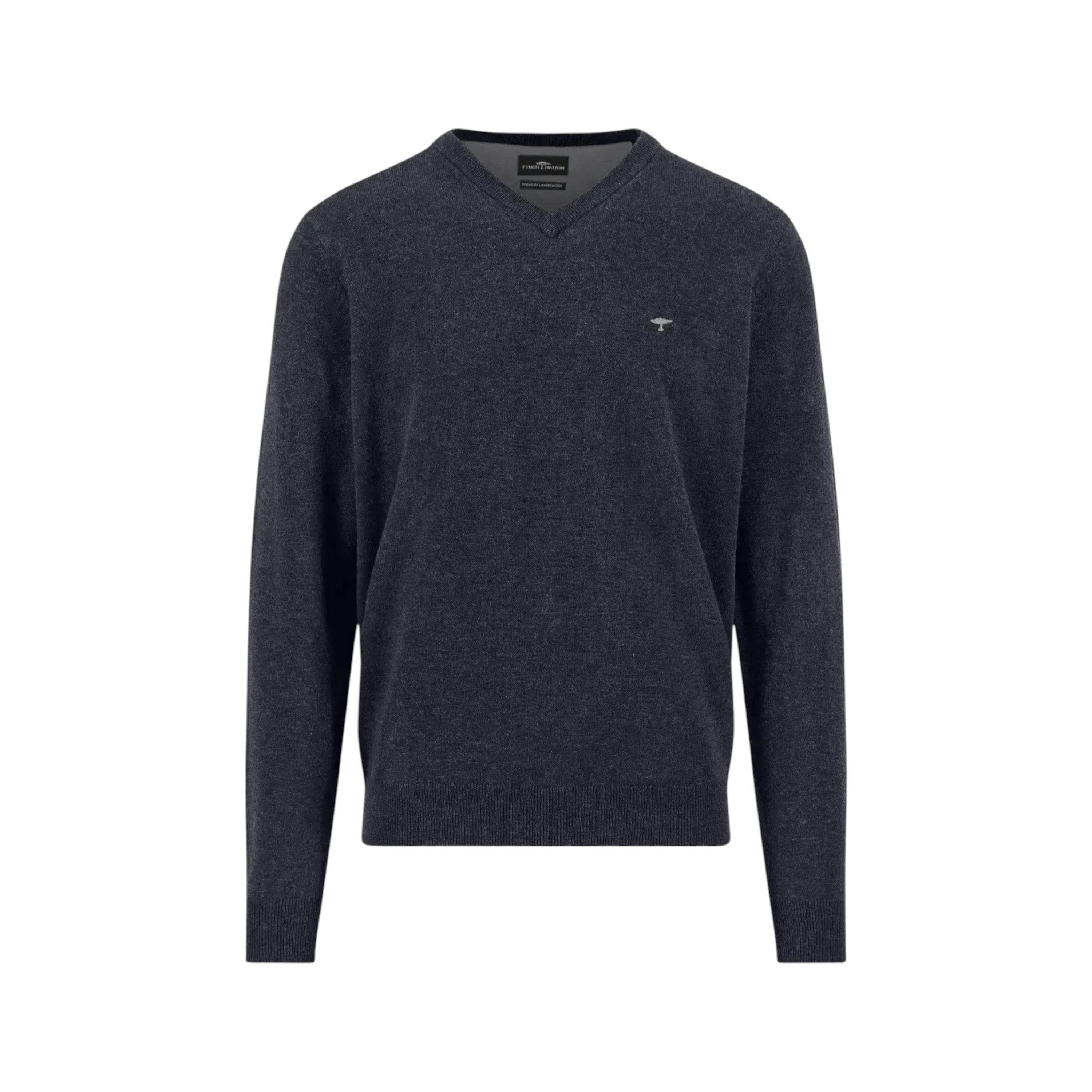 Pure Lambswool V-Neck Knit Navy , view 1 of 3